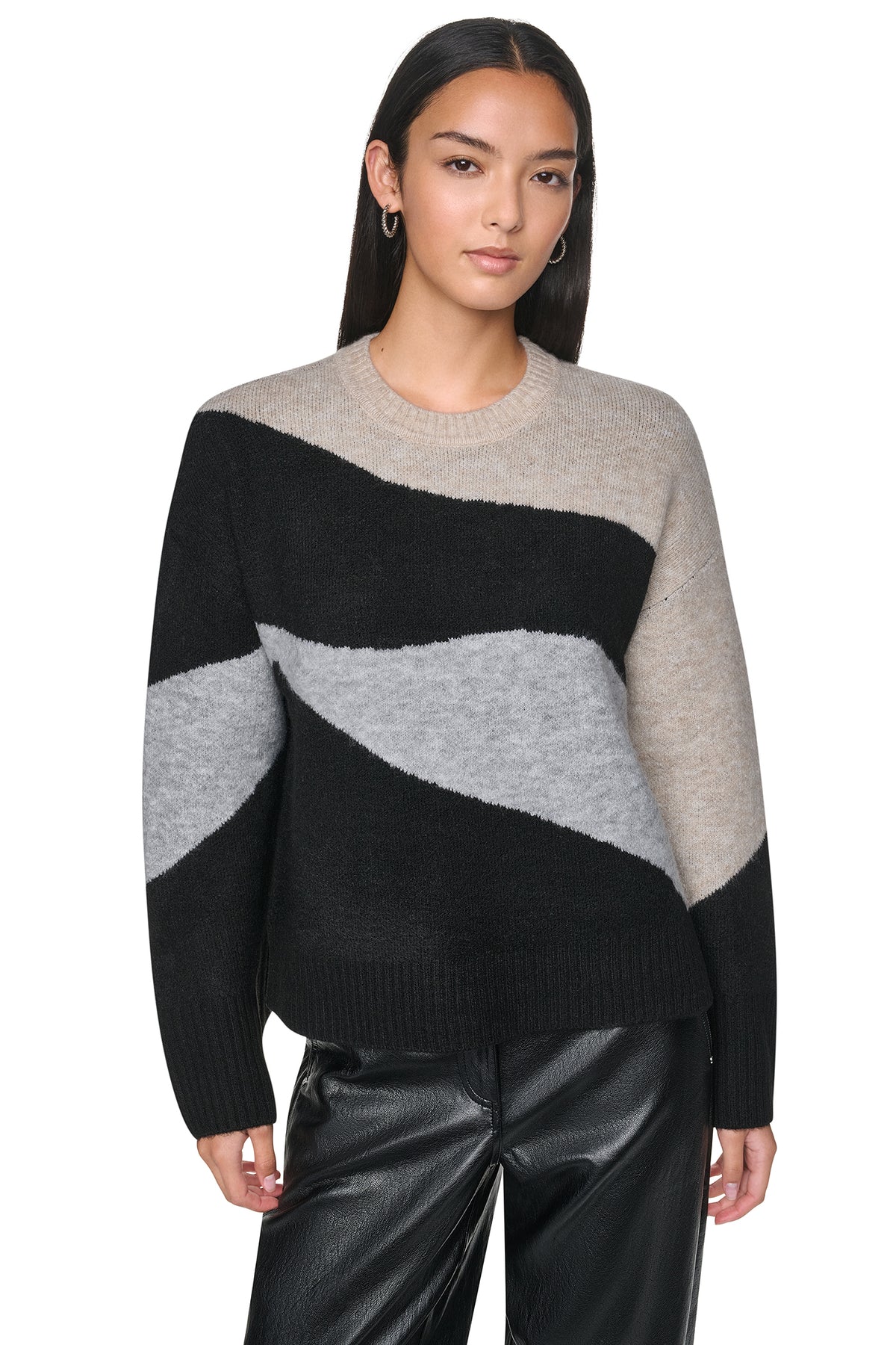 COLORBLOCK CREW NECK SWEATER VIEW 2