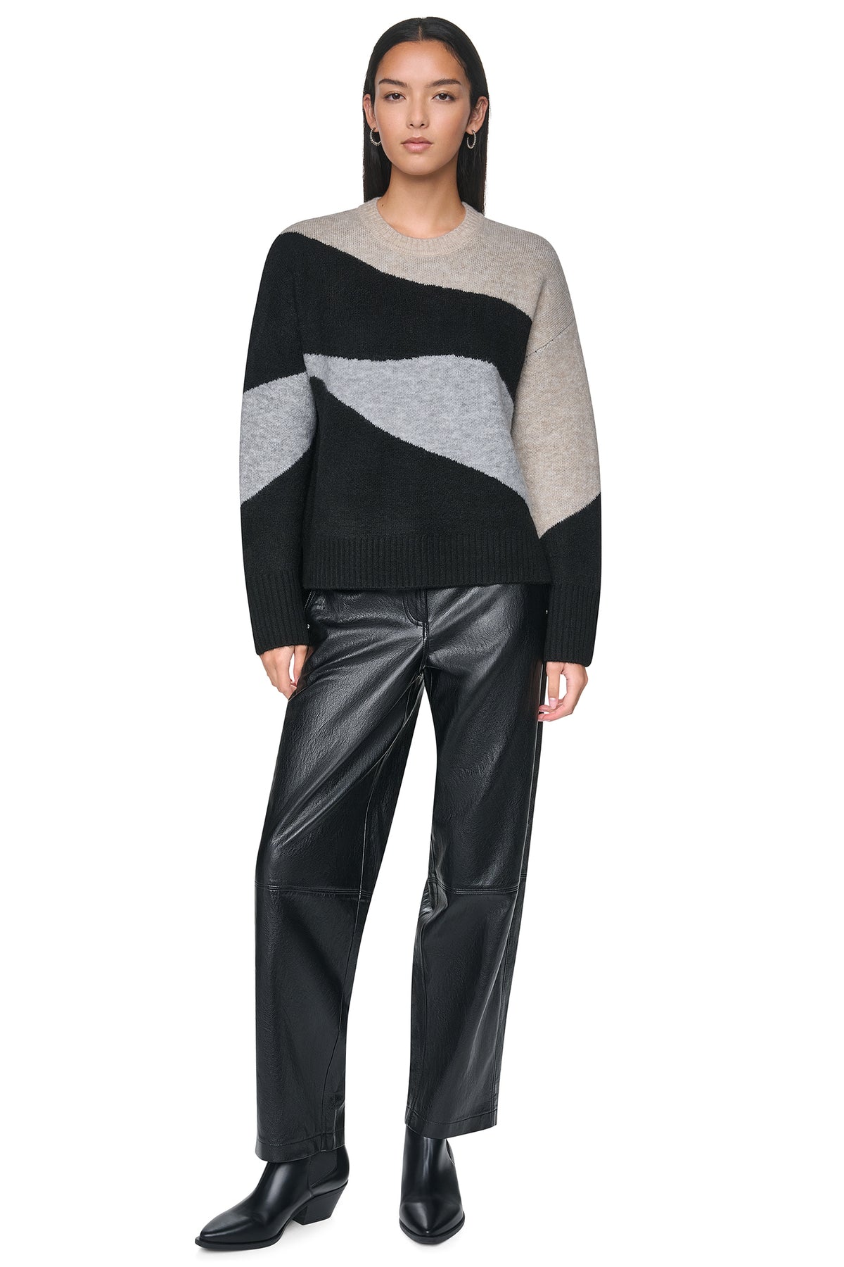 COLORBLOCK CREW NECK SWEATER VIEW 2