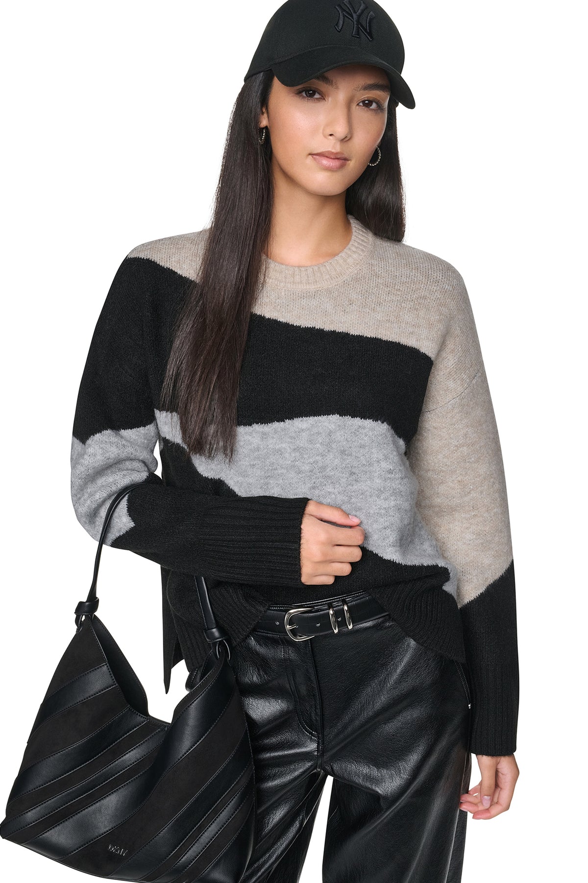 COLORBLOCK CREW NECK SWEATER VIEW 1