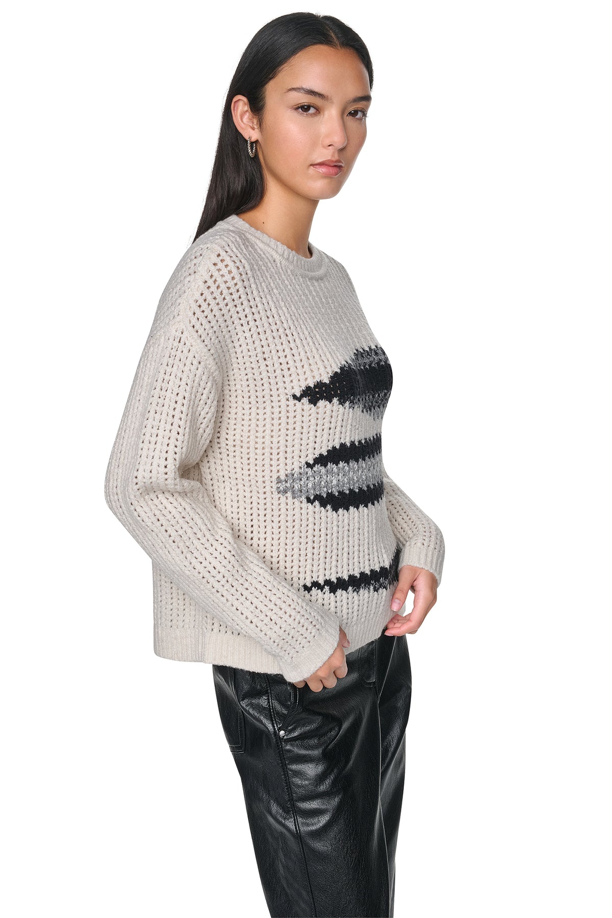 INTARSIA OPEN STITCH SWEATER VIEW 2