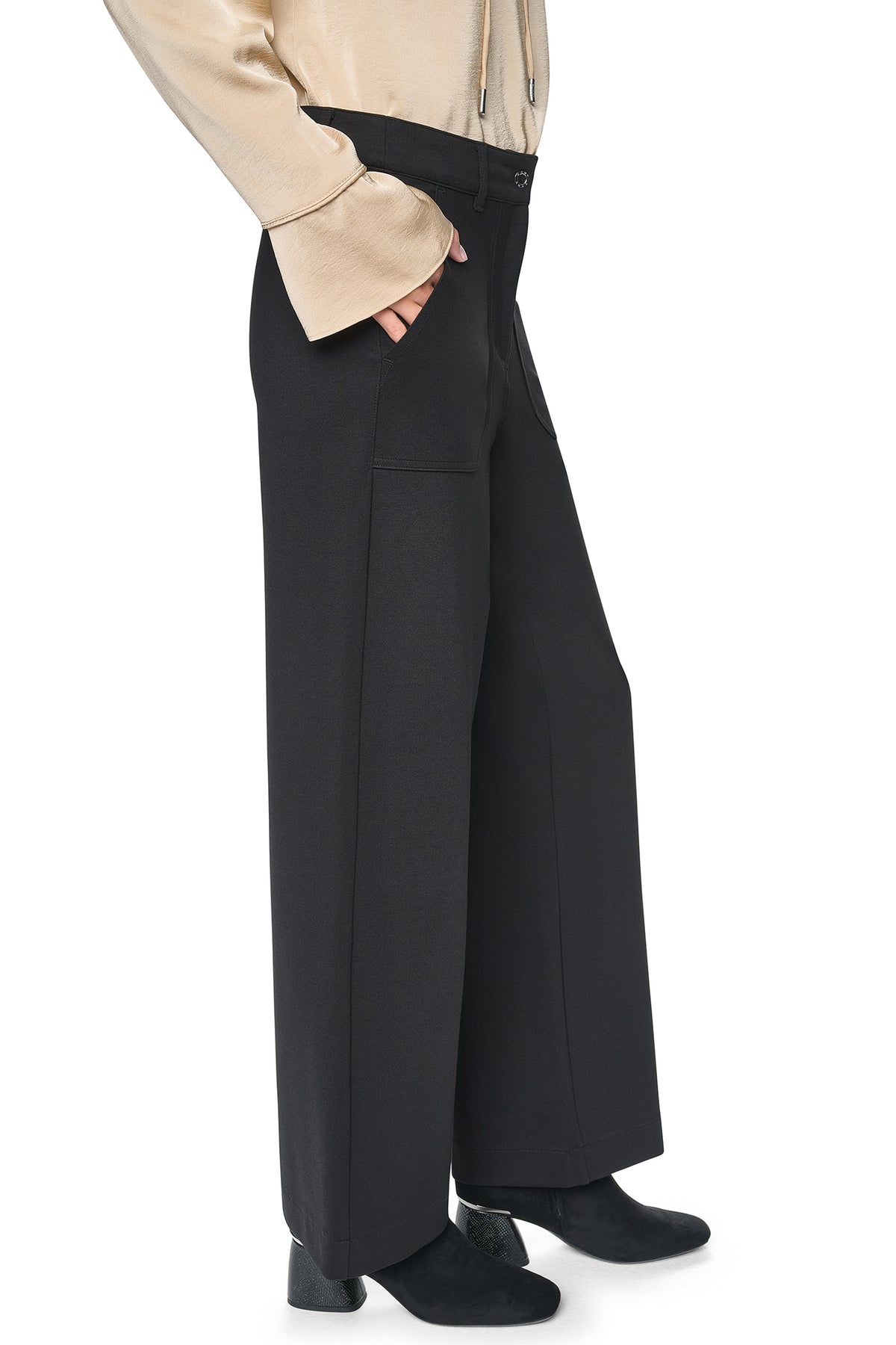 MID-RISE PATCH POCKET PONTE PANT VIEW 2