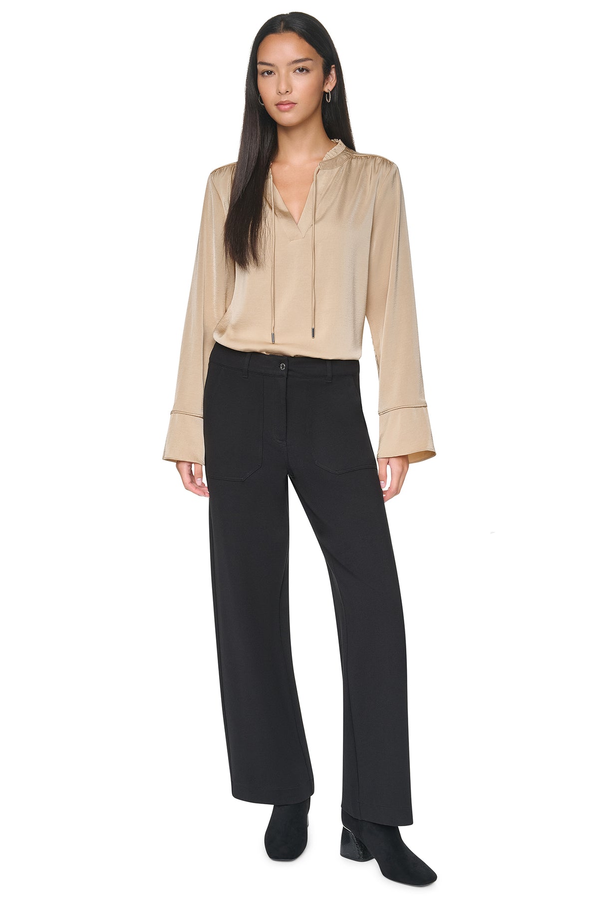 MID-RISE PATCH POCKET PONTE PANT VIEW 2