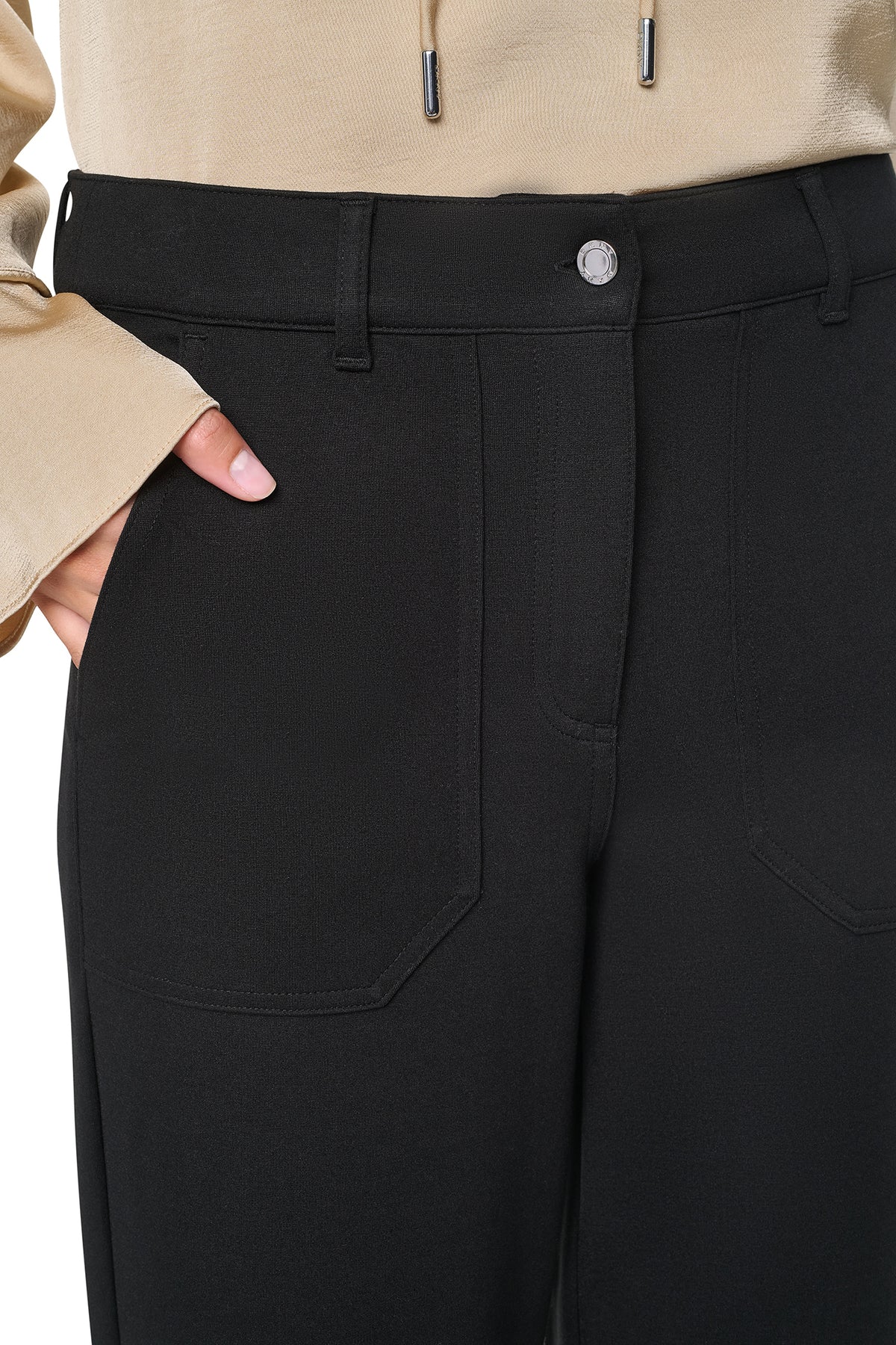MID-RISE PATCH POCKET PONTE PANT VIEW 2