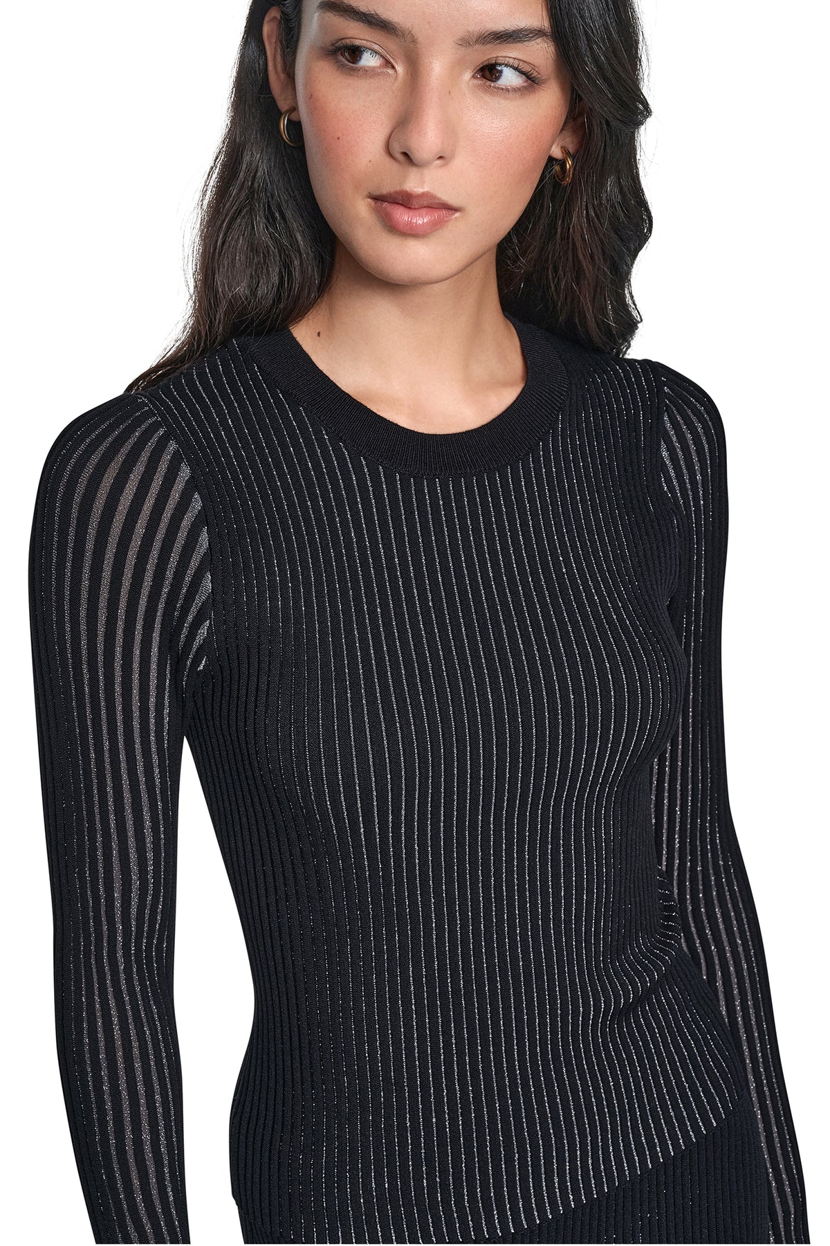 PLAITED RIB LUREX SWEATER VIEW 1