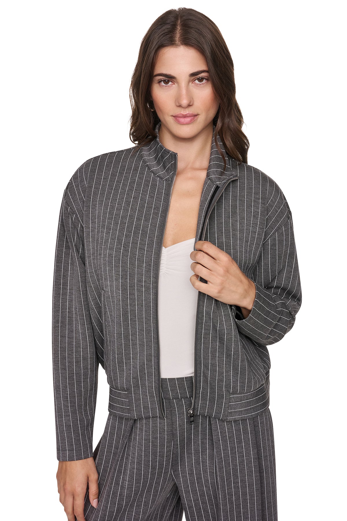 FULL-ZIP PINSTRIPE JACKET VIEW 2