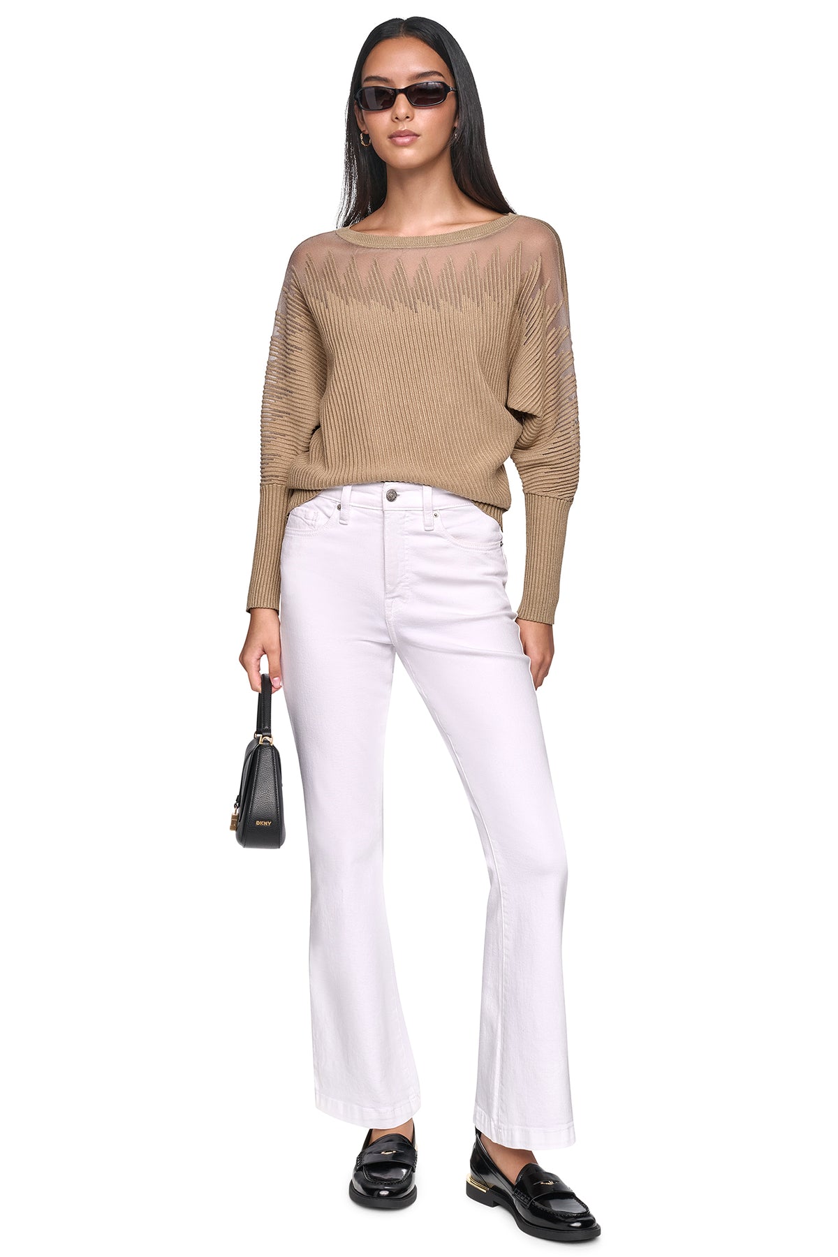PATTERNED SHEER BOAT-NECK SWEATER VIEW 2