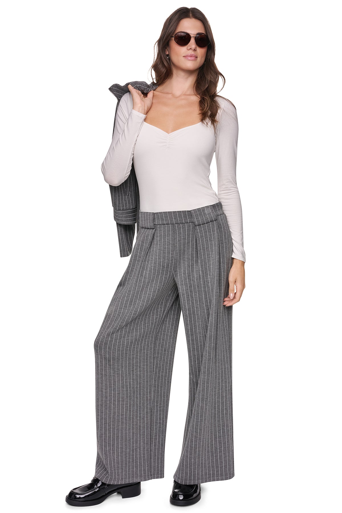 PULL-ON PINSTRIPE PANT VIEW 1