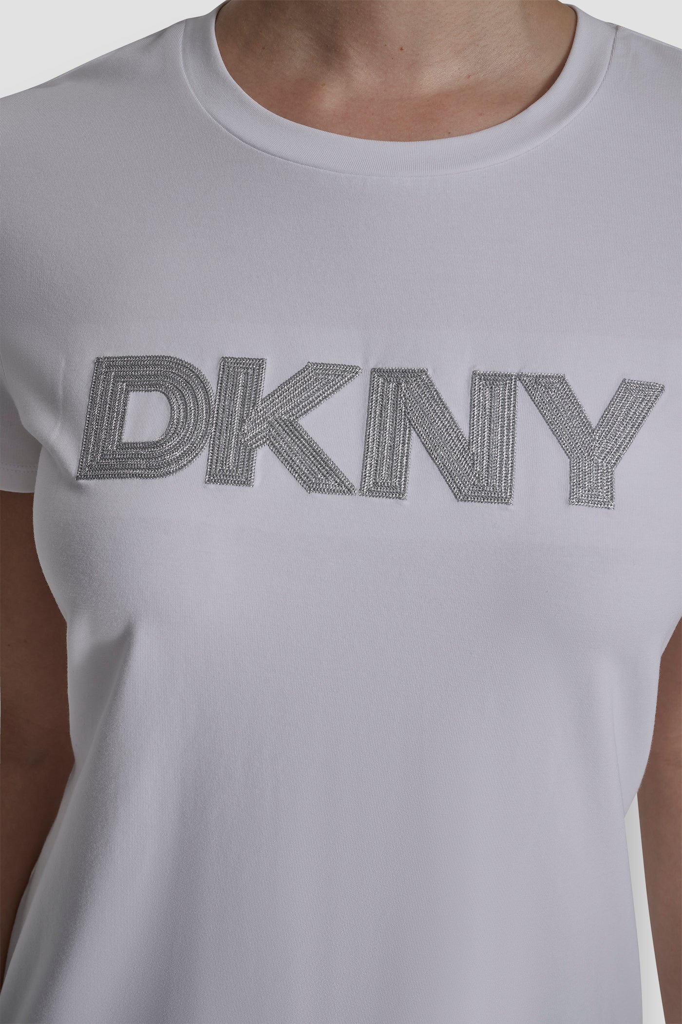 METALLIC LOGO EMBROIDERED TEE VIEW 6 | All Products