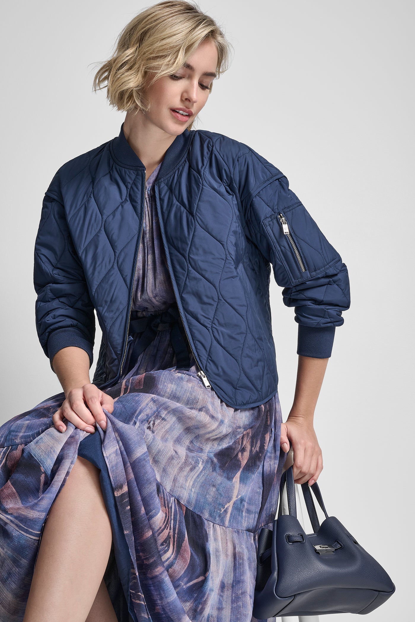 Hudson Blue QUILTED BOMBER JACKET, VIEW 1 | Jackets & Blazers