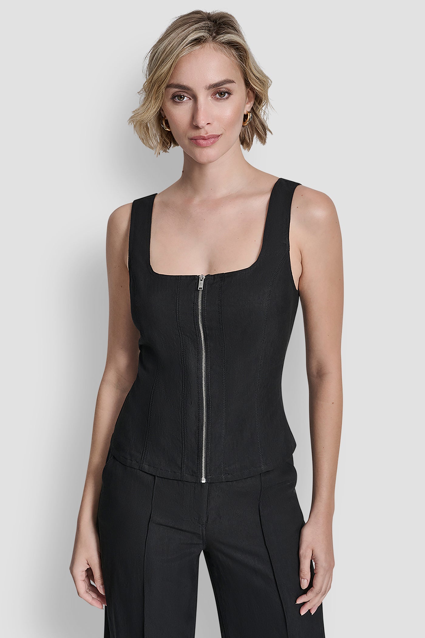 Zigzag Stitch Corset Top | Tank | DKNY