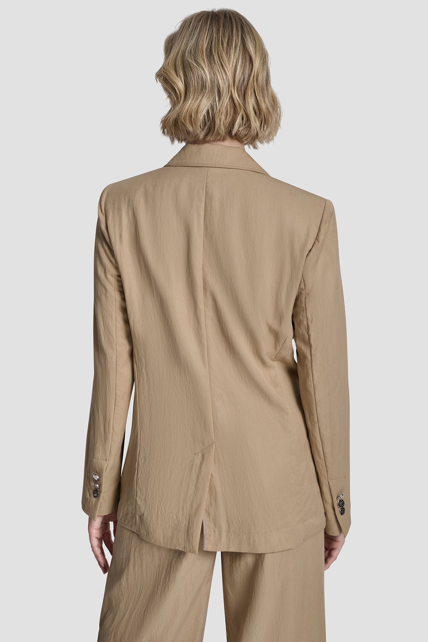 Travertine ZIG ZAG STITCH BLAZER, BACK VIEW | New Arrivals