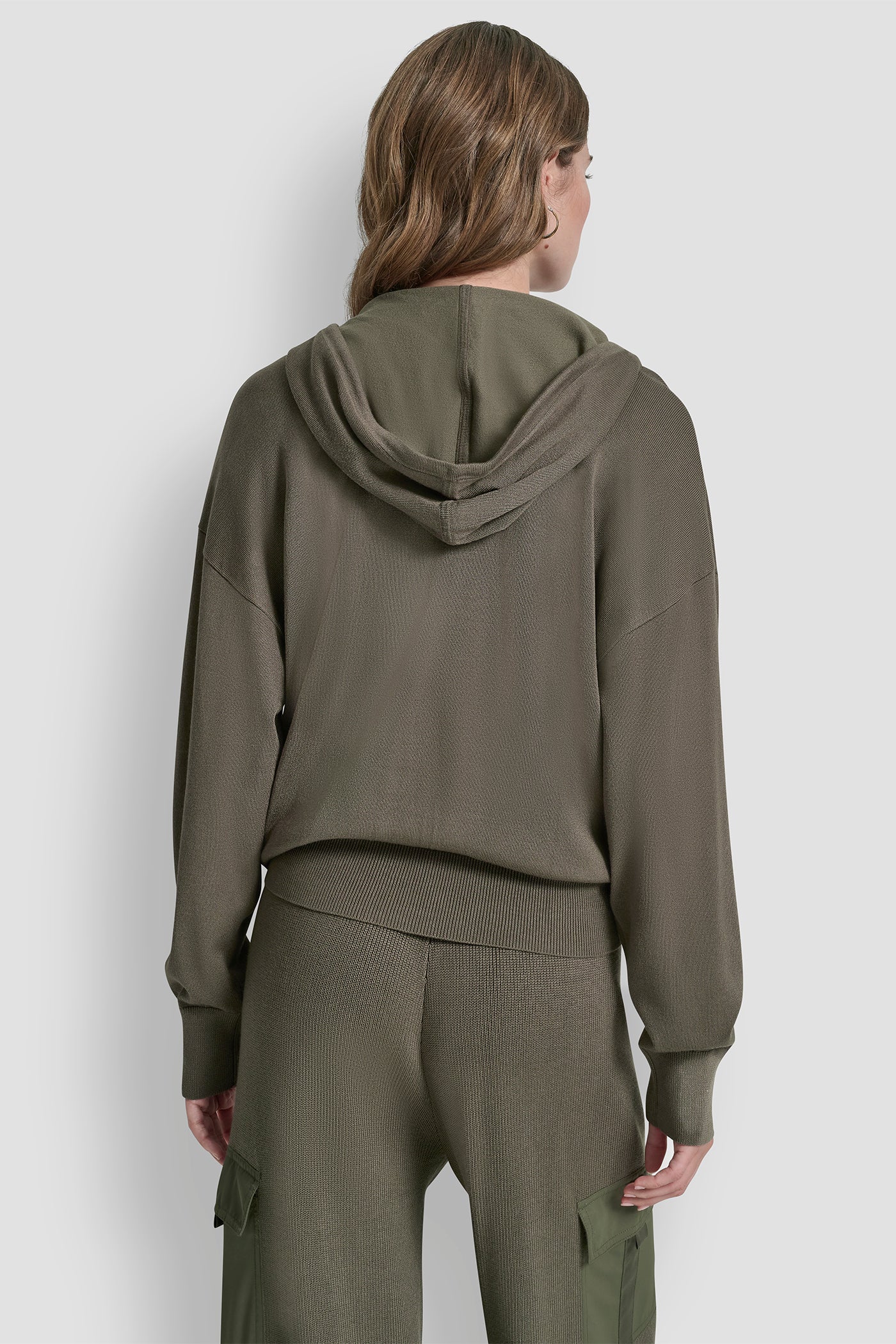 City Taupe DROP SHOULDER ZIP UP HOODIE, VIEW 2 | Jackets & Blazers