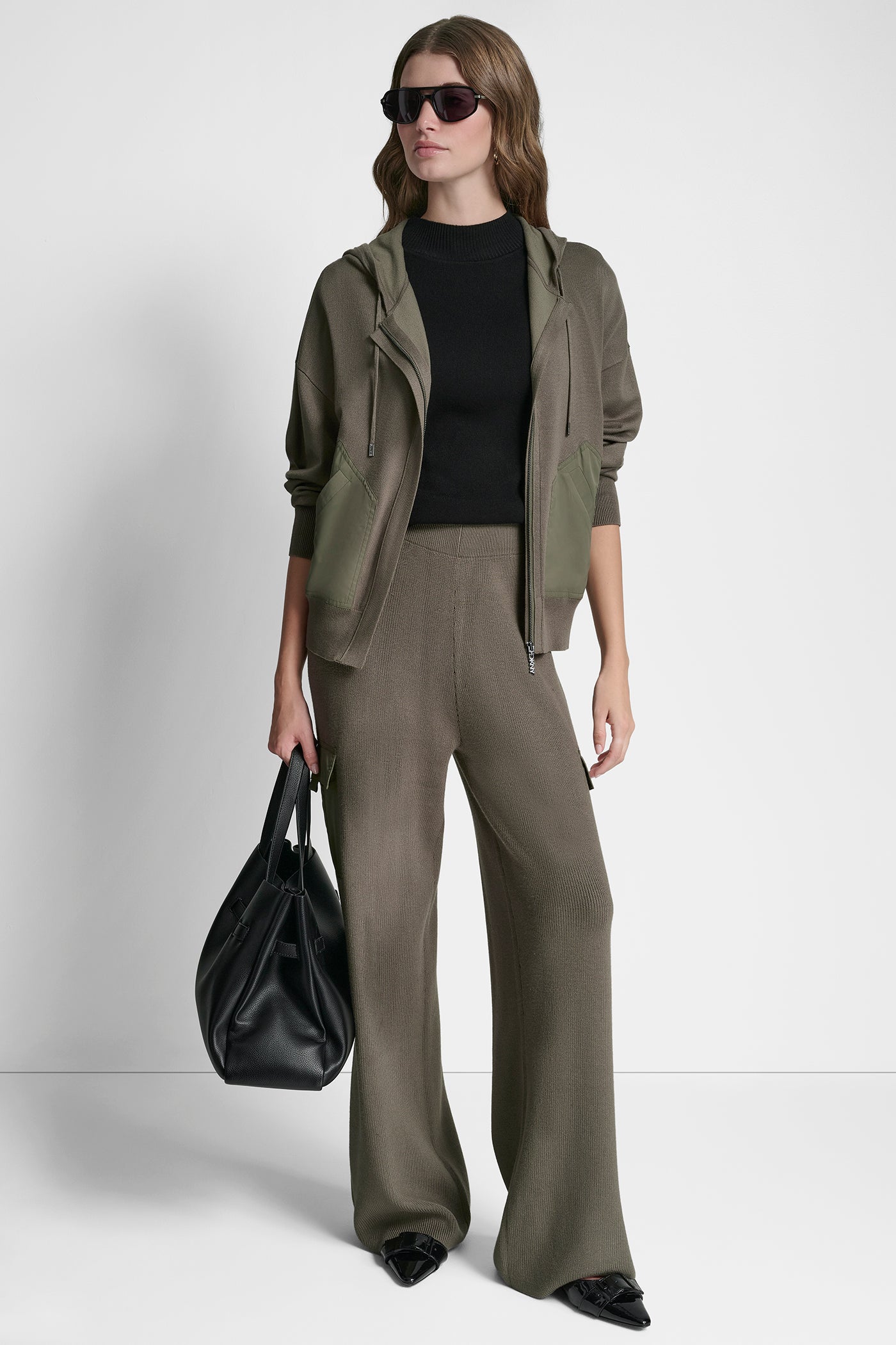 DROP SHOULDER ZIP UP HOODIE VIEW 6 | Jackets & Trench Coats