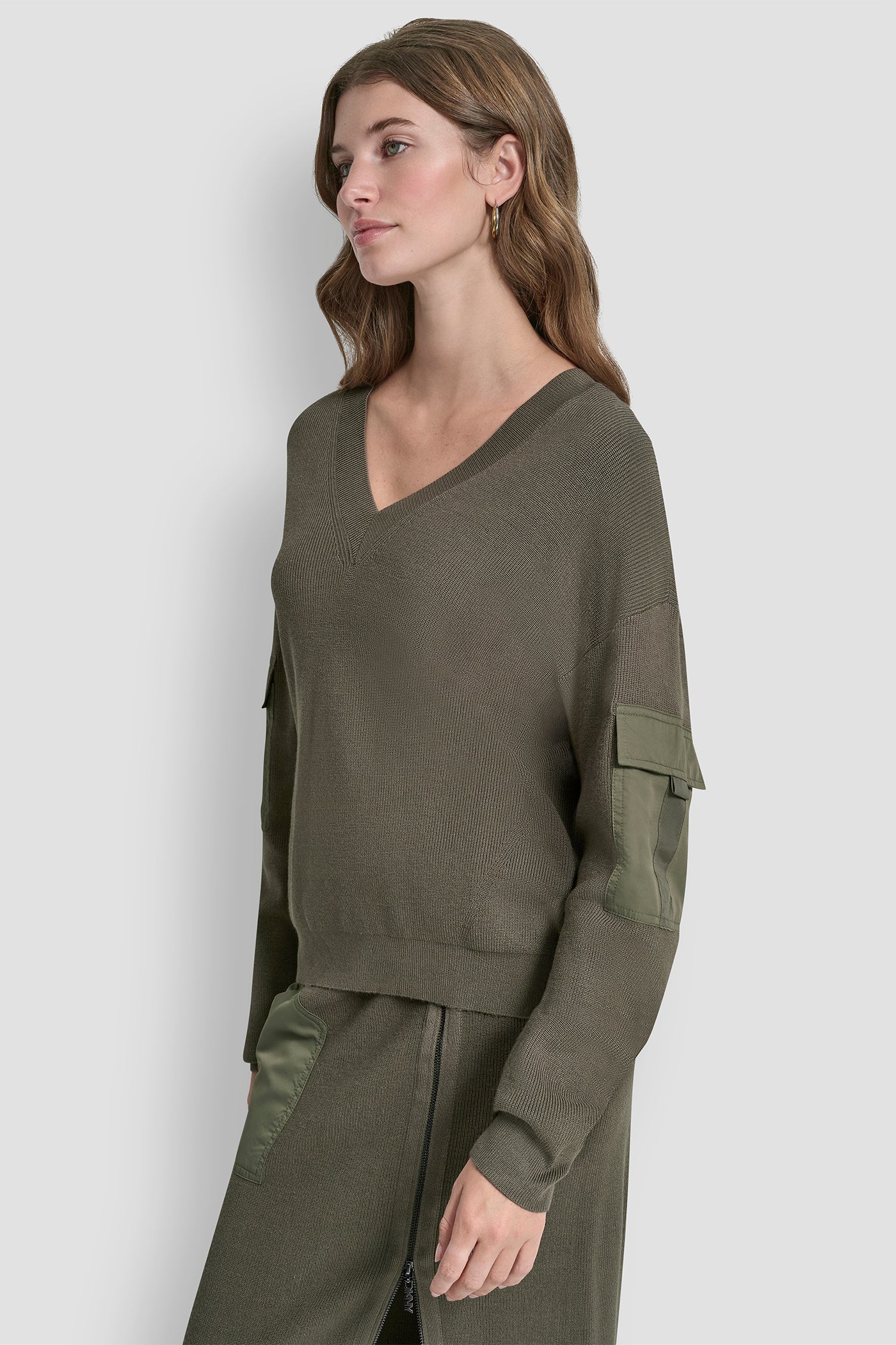 CARGO POCKET SLEEVE SWEATER VIEW 3 | Gifts Under $100