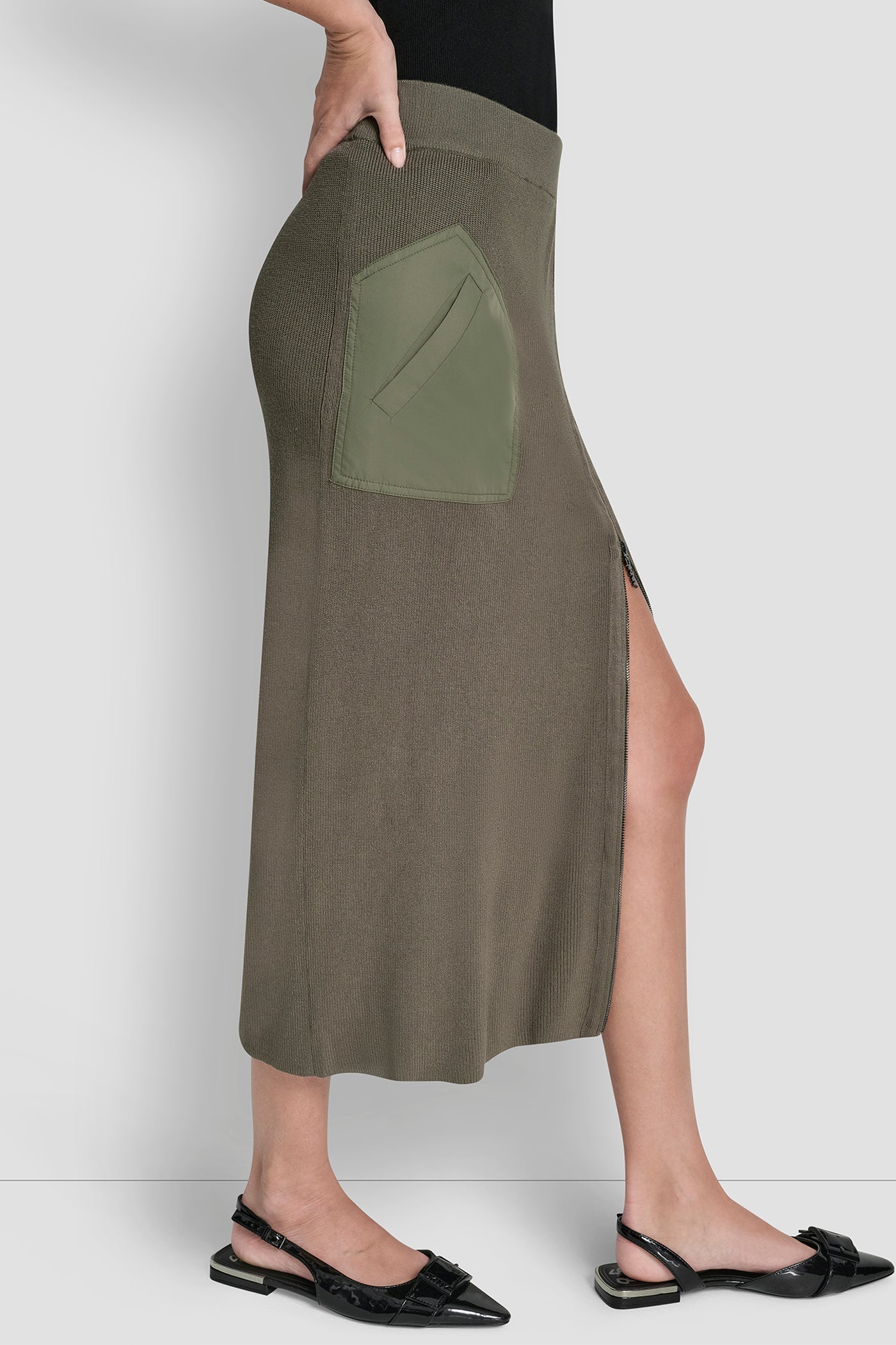 ZIP DETAILED MIDI SWEATER SKIRT VIEW 5 | HOLIDAY COLLECTION