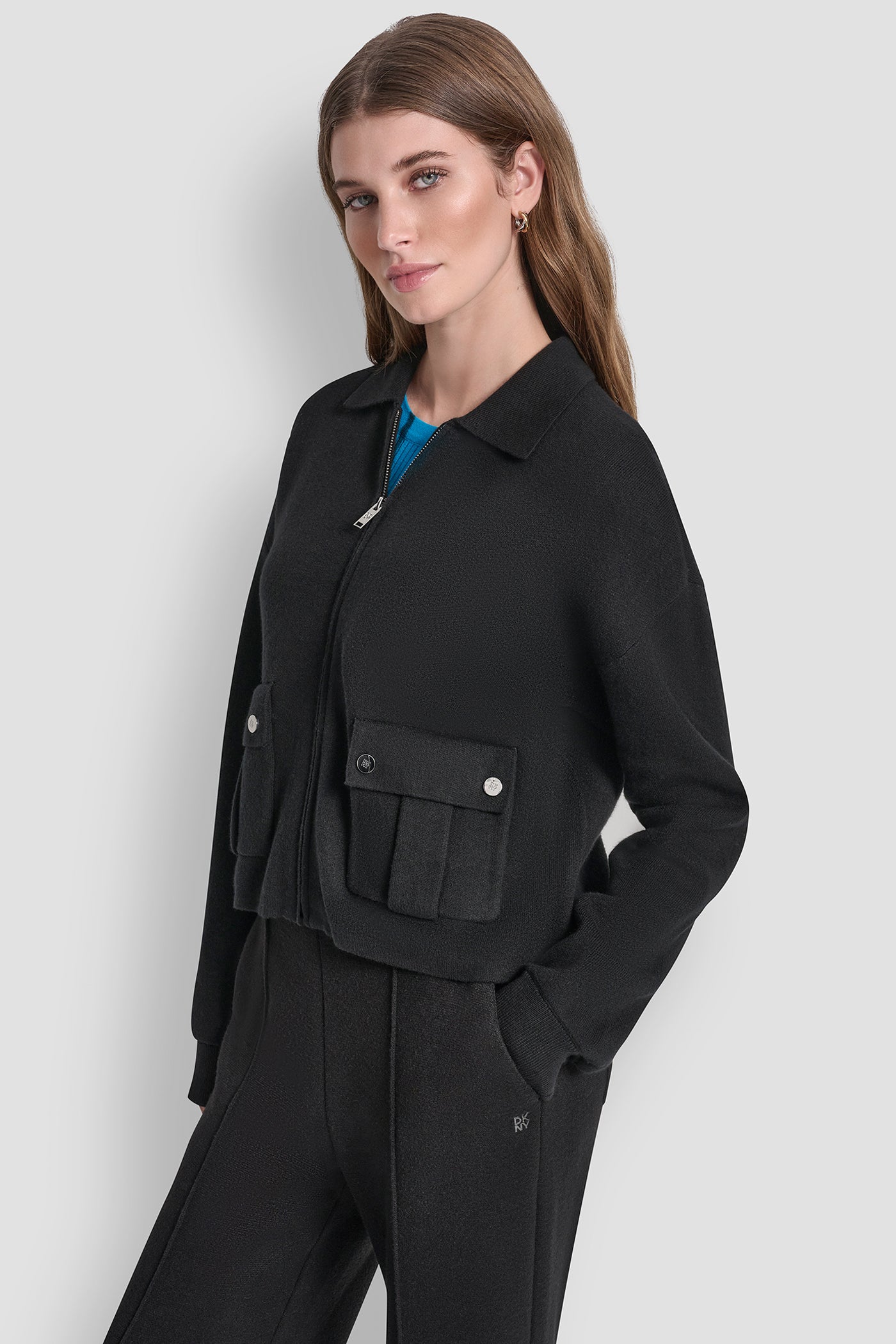 ZIP UP SWEATER JACKET VIEW 3