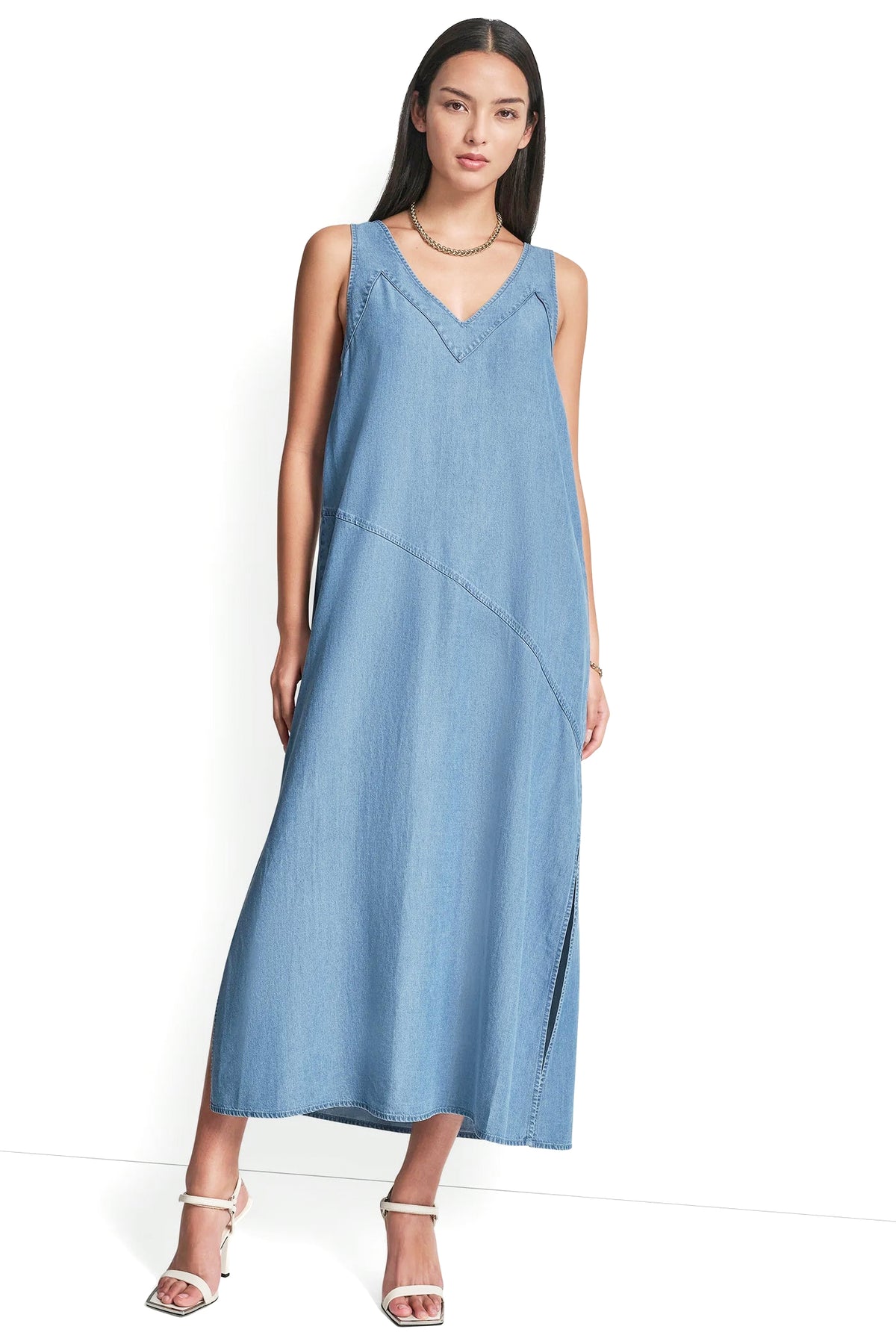 TENCEL MIDI SWING DRESS VIEW 2