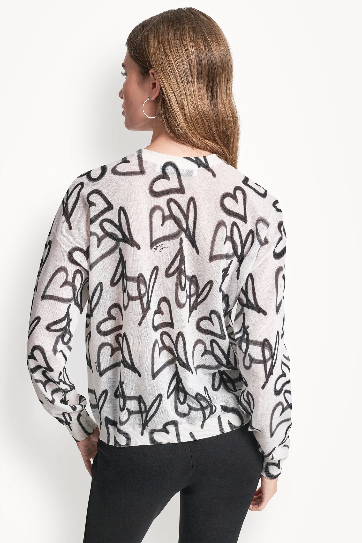 GRAFFITI HEART SWEATER VIEW 3 | DKNY Promo