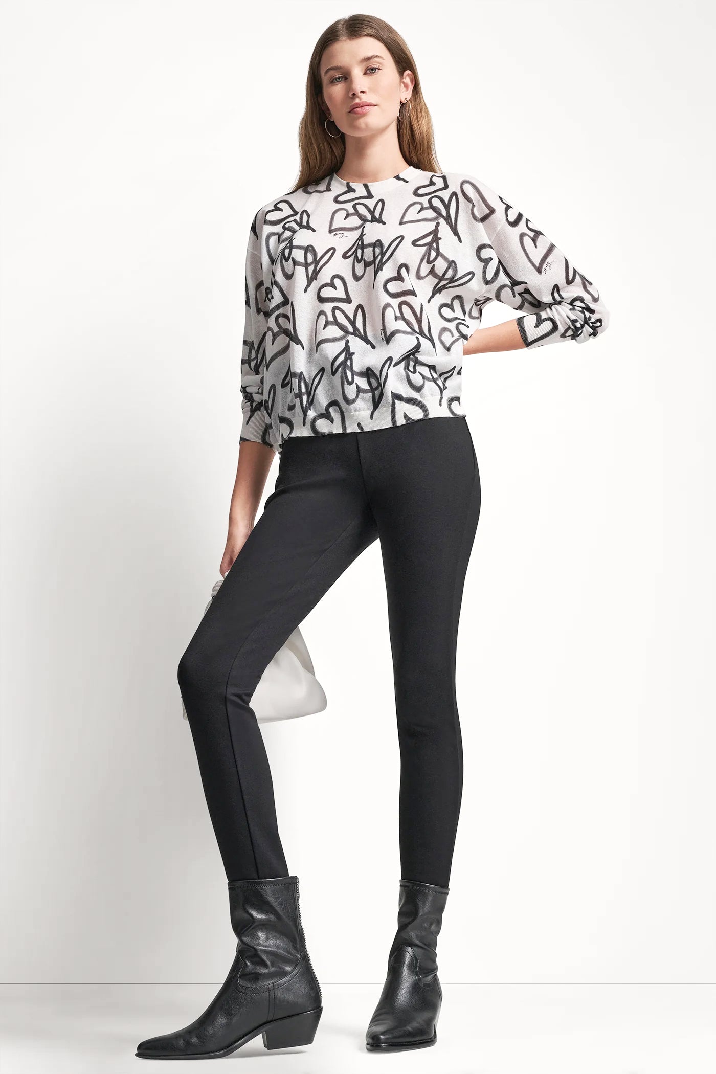 GRAFFITI HEART SWEATER VIEW 5 | DKNY Promo