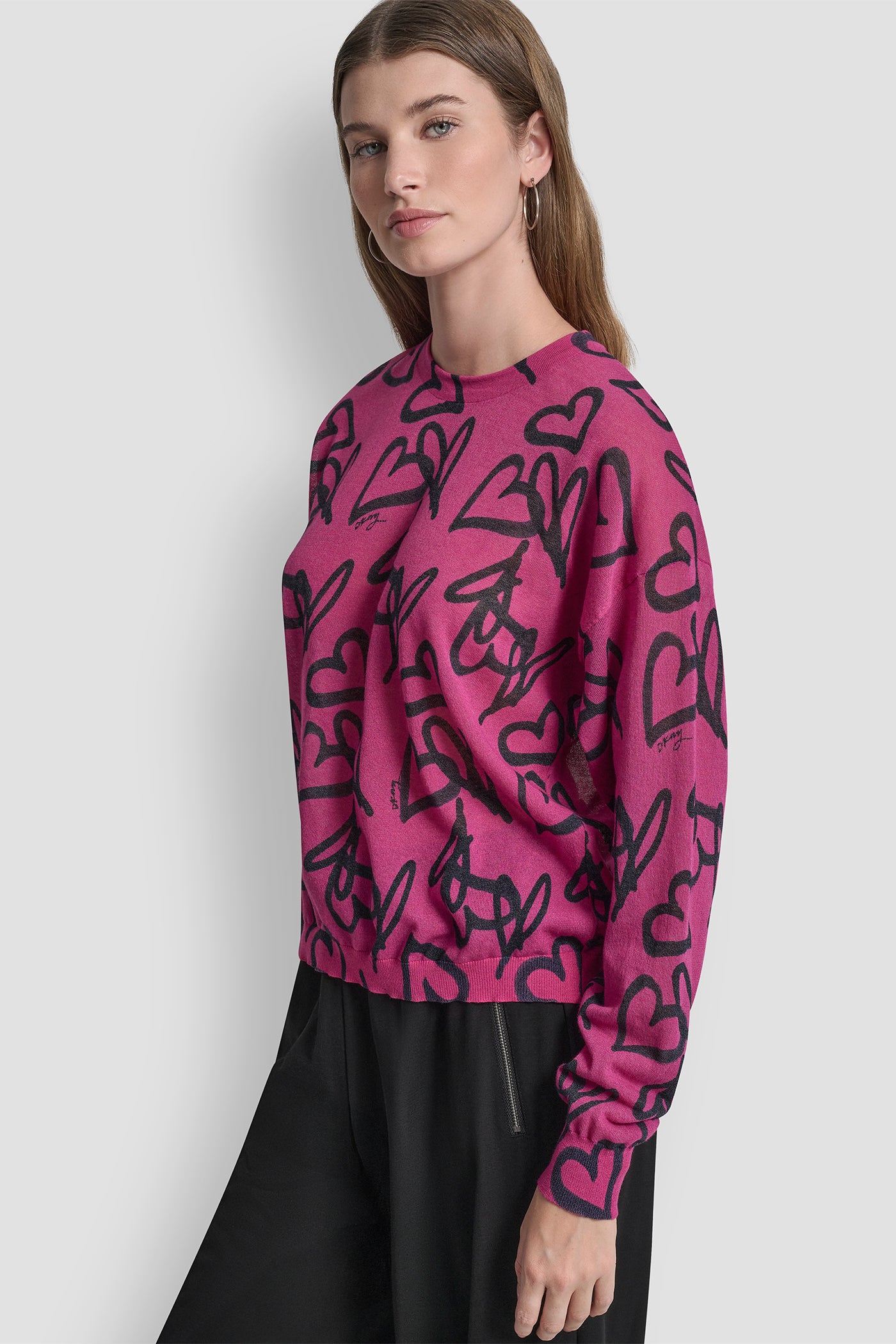 LIGHT WEIGHT PRINTED SWEATER VIEW 4 | Clothing