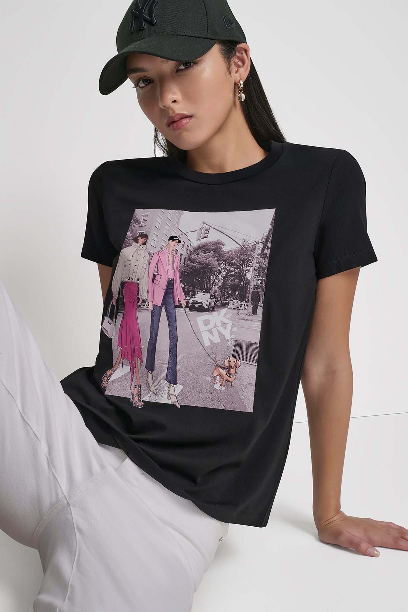 Black BLEECKER ST CONVERSATIONAL T-SHIRT, VIEW 1