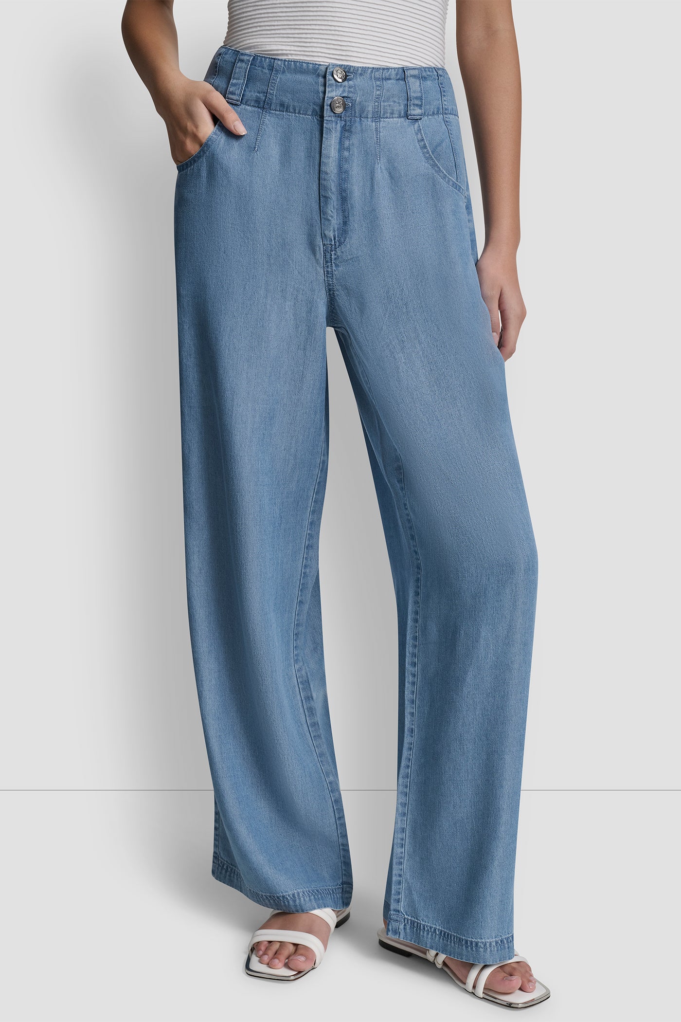 HIGH RISE TENCEL WIDE LEG TROUSER JEAN VIEW 3 | SELECT STYLES