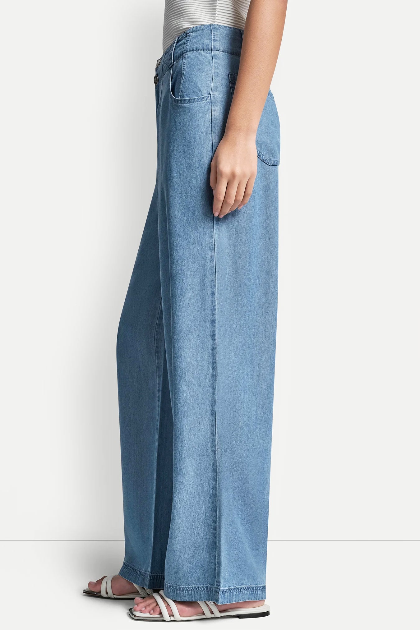 High Rise Tencel Wide Leg Trouser Jean | Wide Leg | DKNY