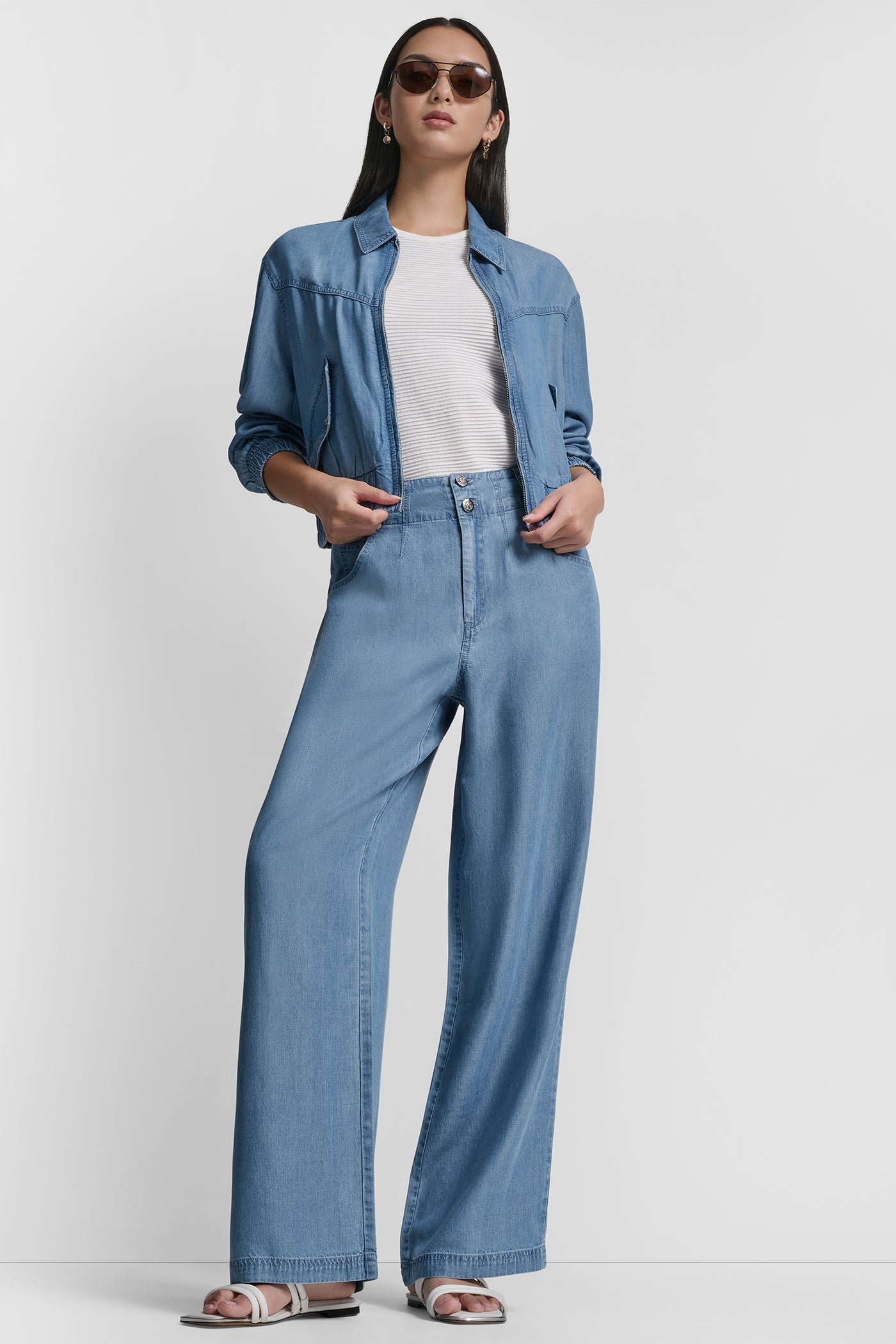Stream HIGH RISE TENCEL WIDE LEG TROUSER JEAN, VIEW 1 | SELECT STYLES