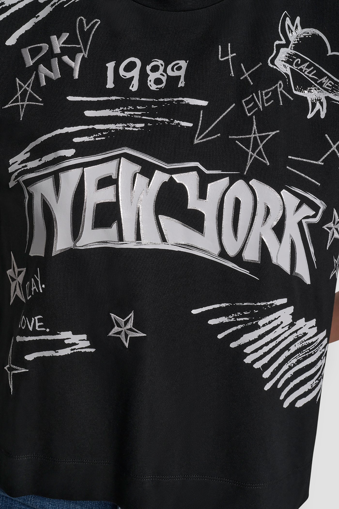 1989 Notebook Scribble Graphic Tee | Tee | DKNY