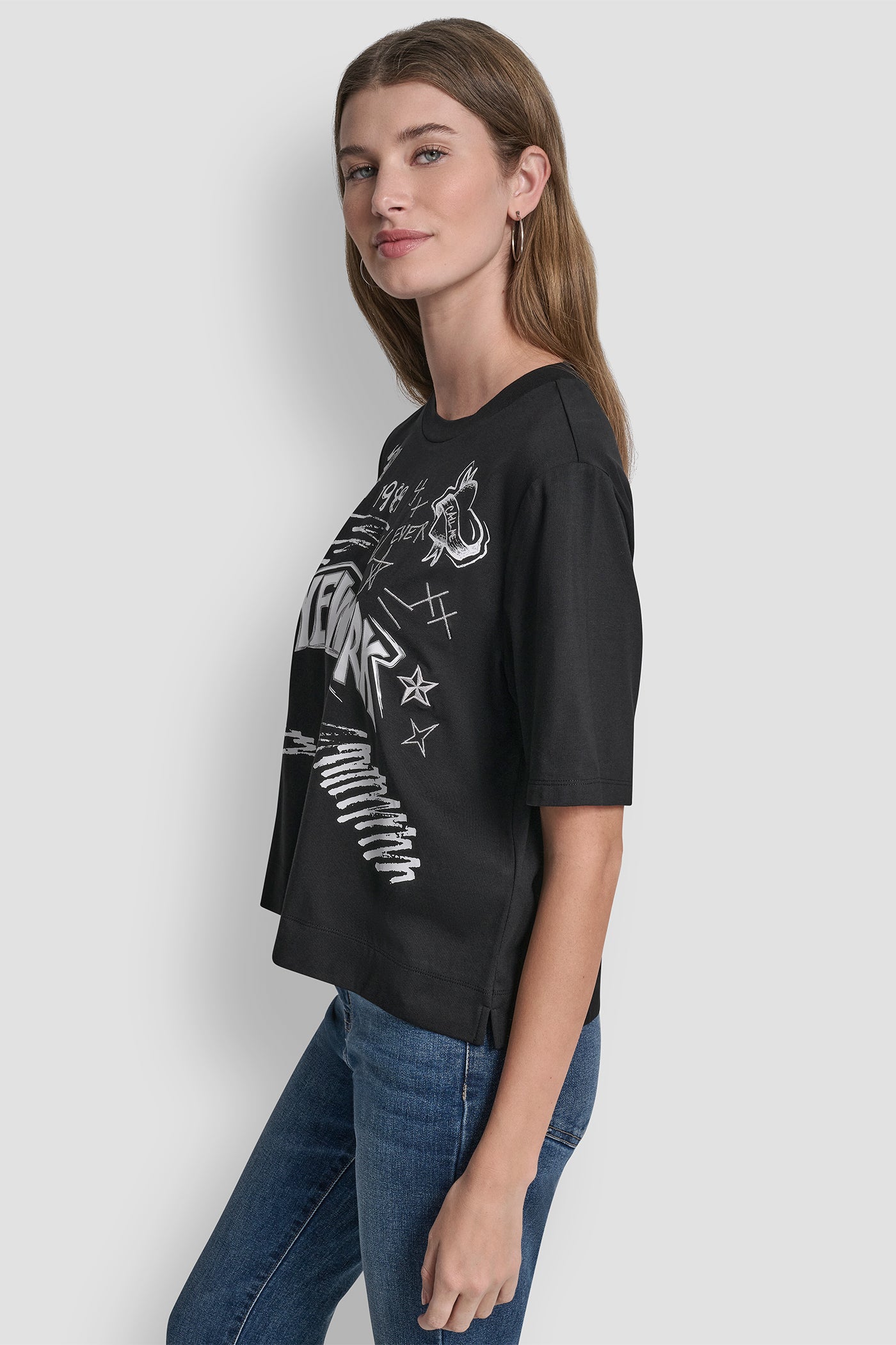 1989 Notebook Scribble Graphic Tee | Tee | DKNY