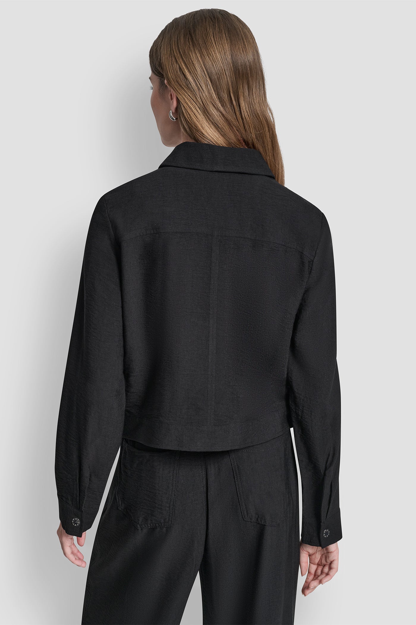 Black CROPPED TRUCKER JACKET, VIEW 2 | Clothing