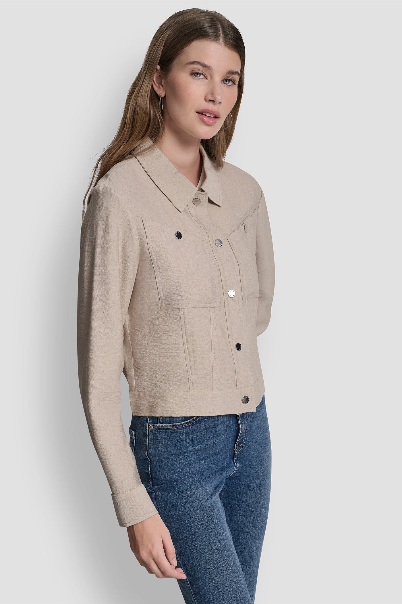 CROPPED TRUCKER JACKET VIEW 3 | Clothing