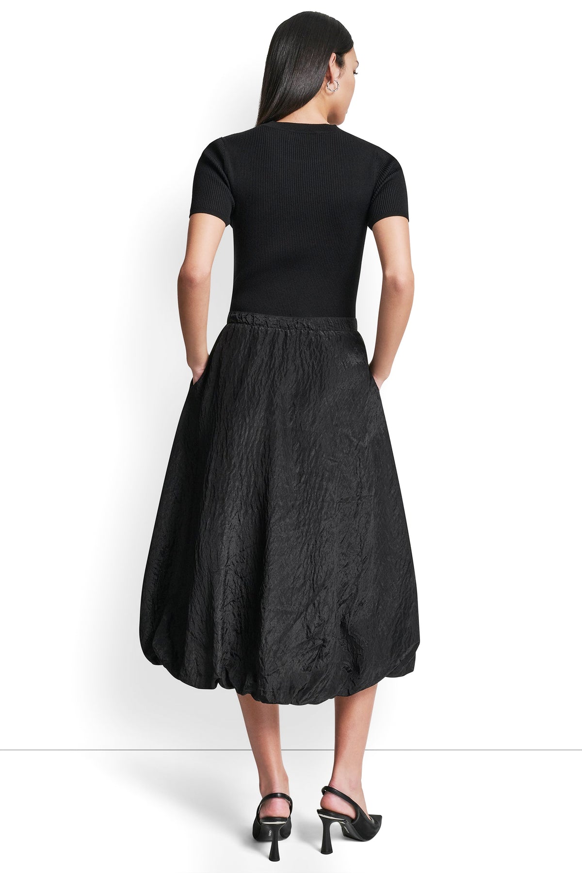 MIXED MEDIA CARGO MIDI BUBBLE DRESS VIEW 2
