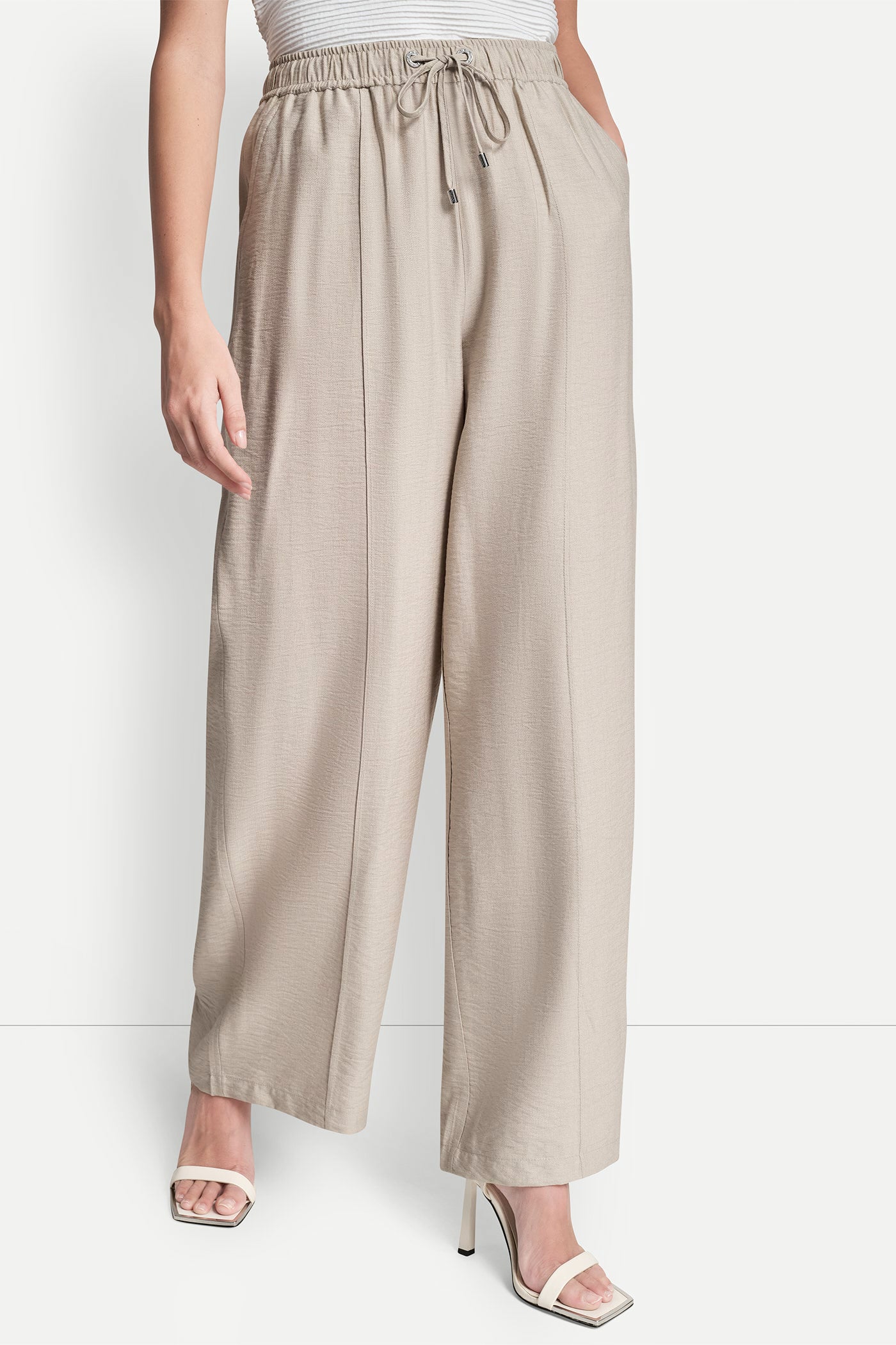 Pebble SEAMED WIDE LEG PULL-ON PANT, VIEW 2 | Pants & Denim