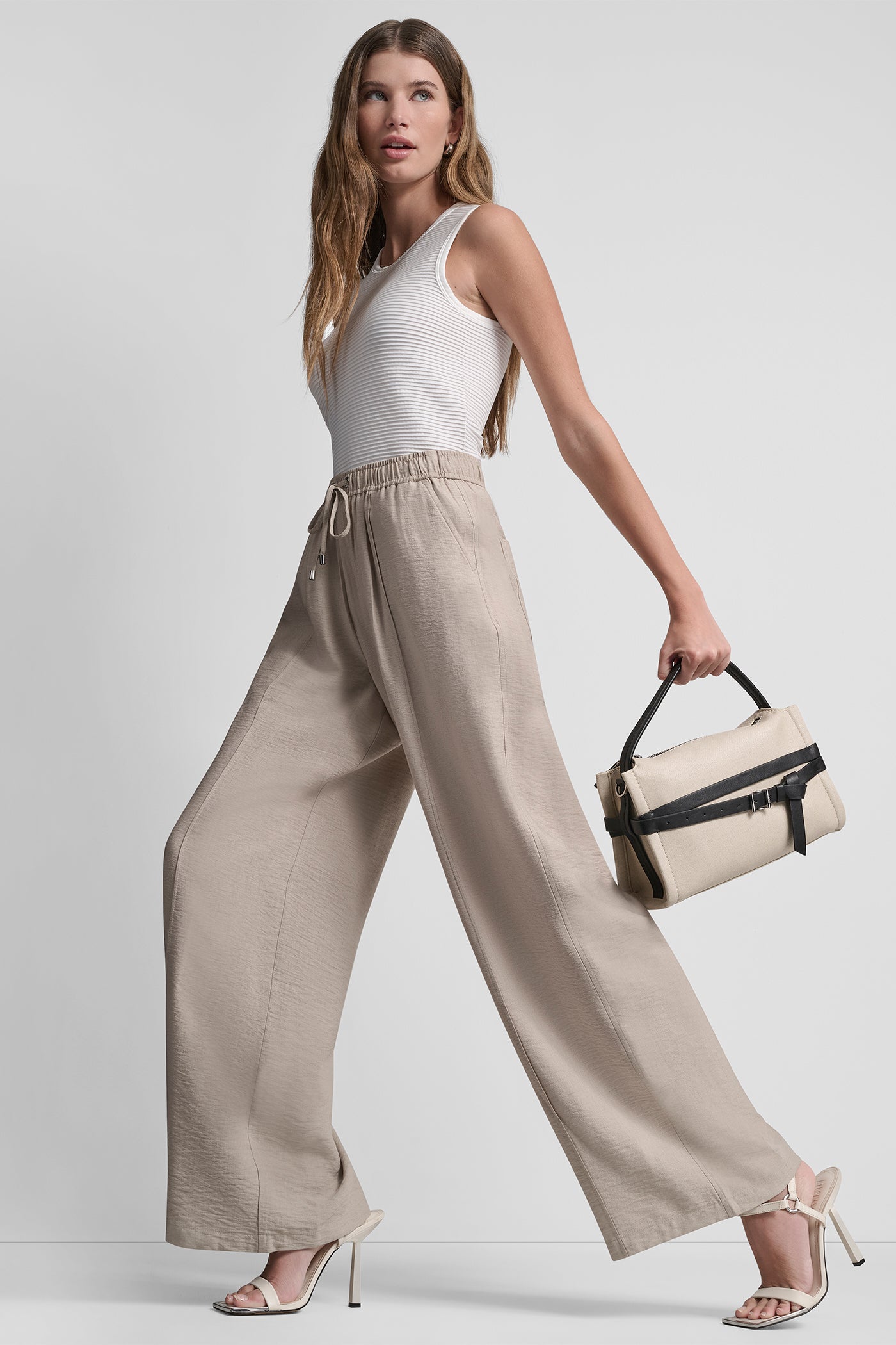 Seamed Wide Leg Pull On Pant | Wide Leg | DKNY