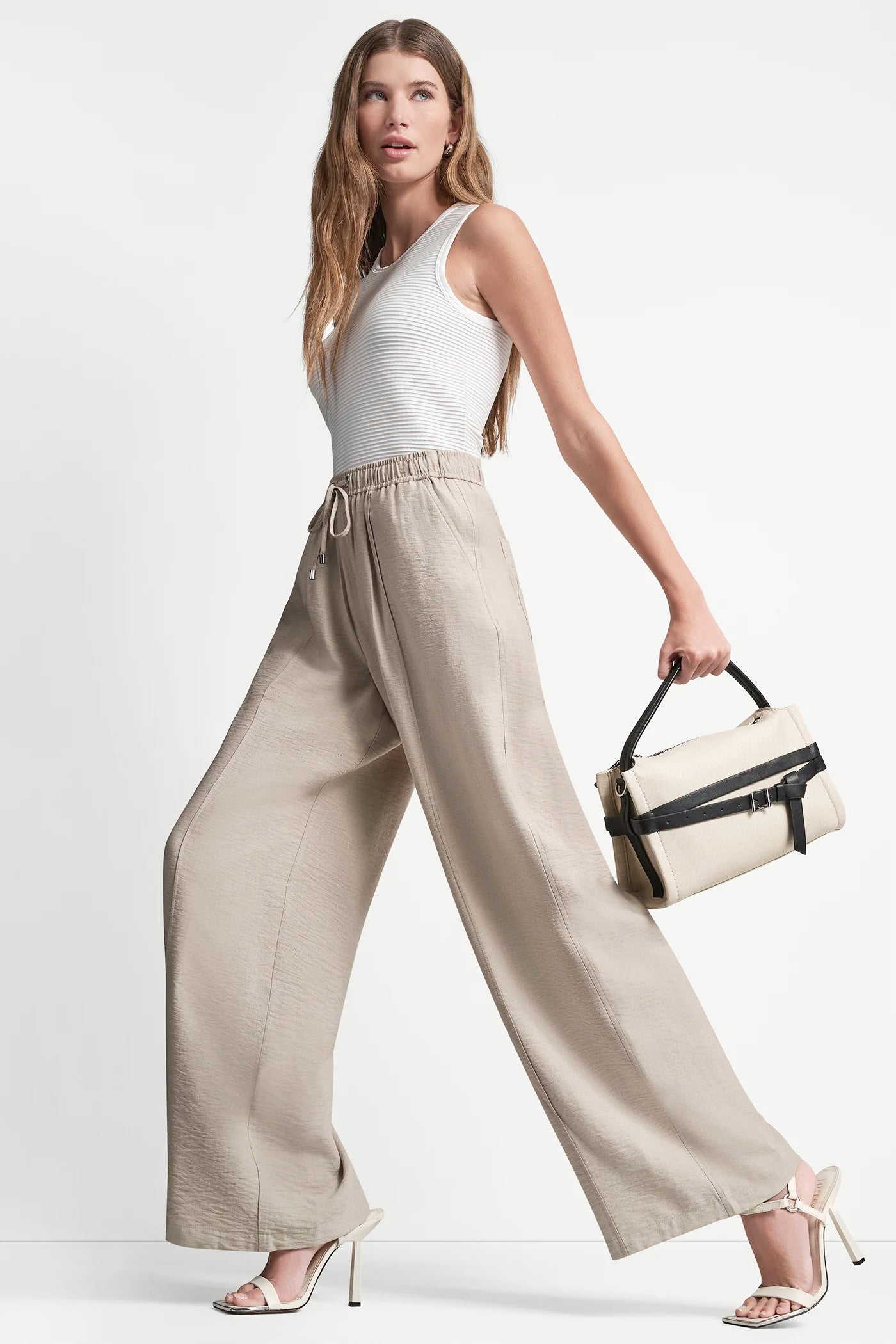 Pebble SEAMED WIDE LEG PULL-ON PANT, VIEW 1 | Pants & Denim