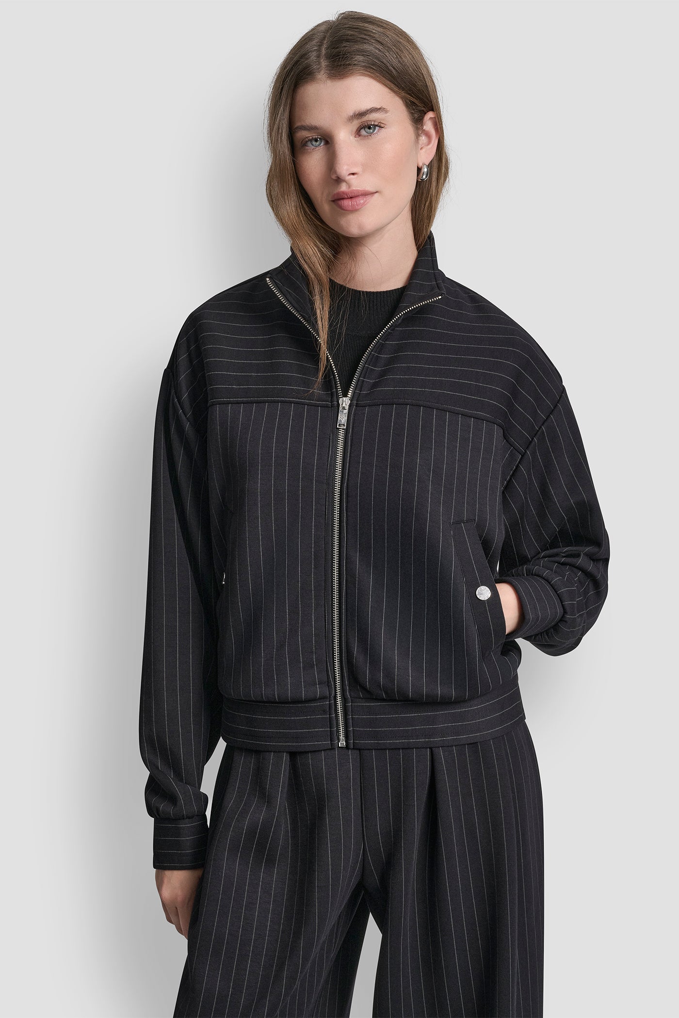 PINSTRIPE TRACK JACKET VIEW 4 | Jackets & Blazers