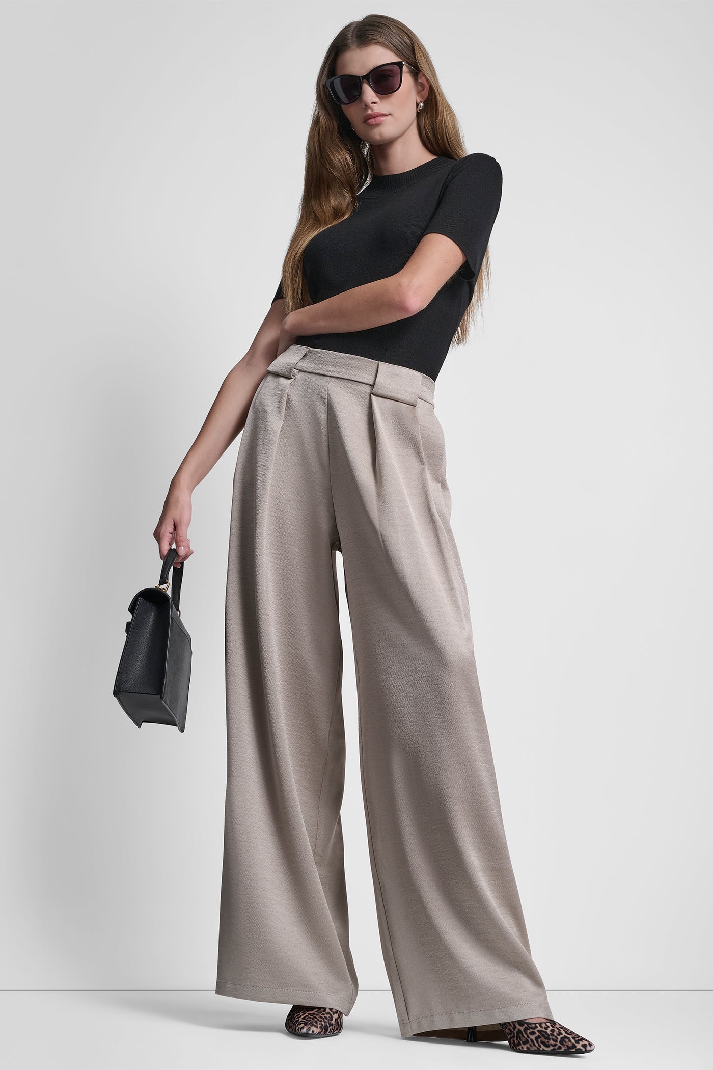 Pebble PLEATED WIDE LEG PANT, VIEW 1 | Clothing