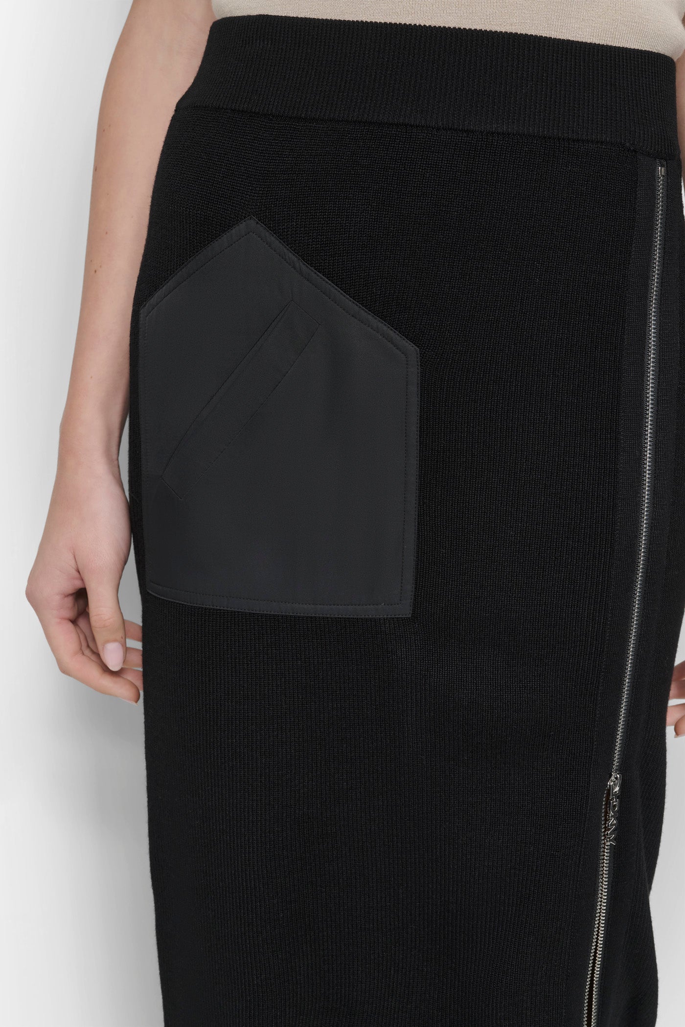 ZIP DETAILED MIDI SWEATER SKIRT VIEW 6 | Clothing