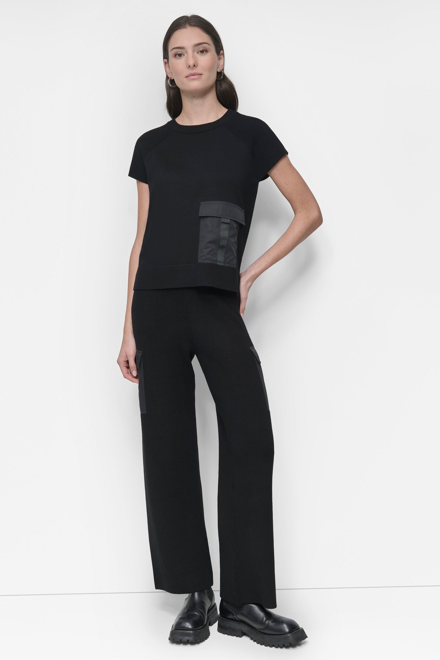 SHORT-SLEEVE CARGO POCKET SWEATER VIEW 4 | WOMEN'S SWEATERS & TOPS