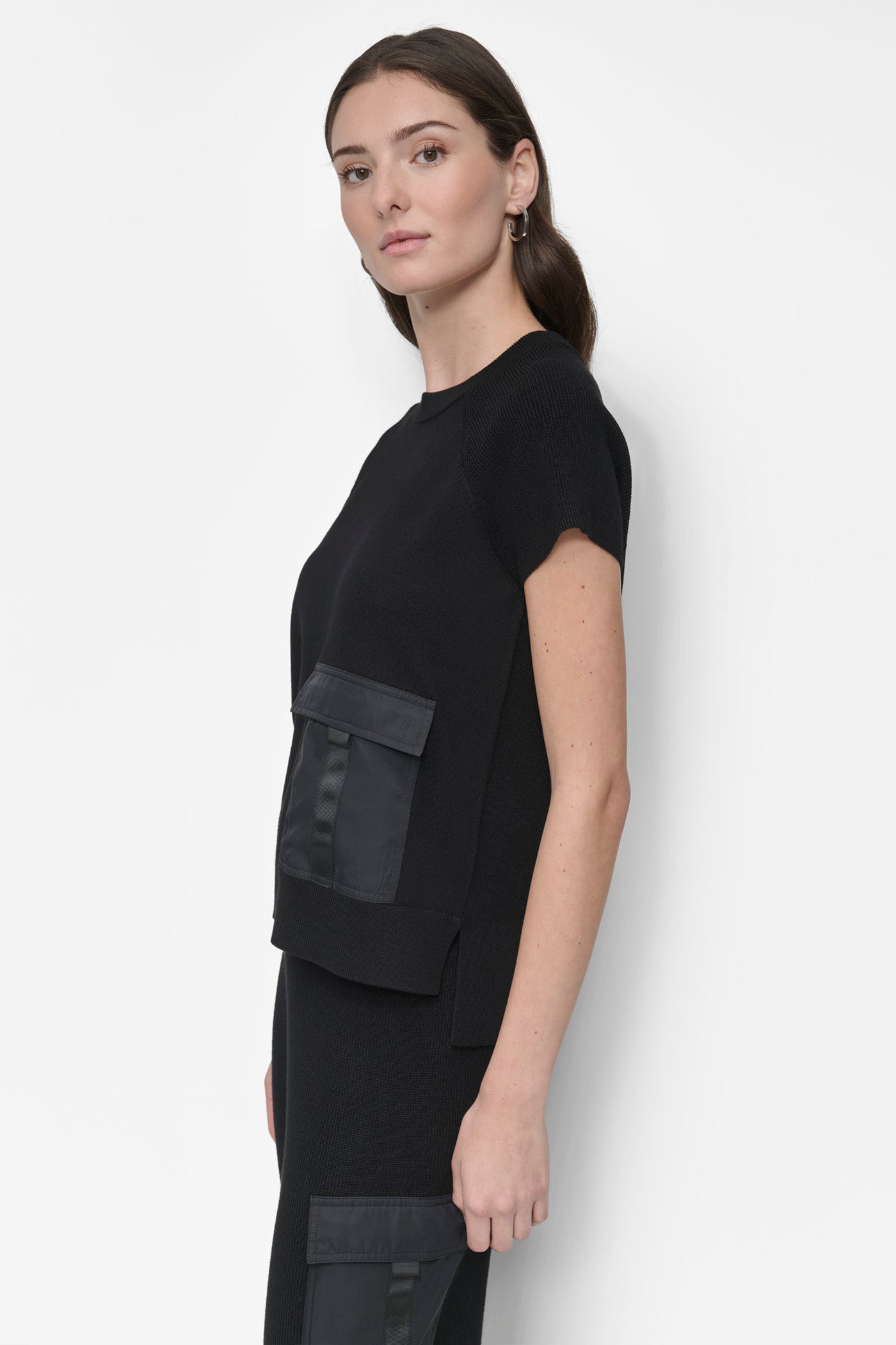 SHORT-SLEEVE CARGO POCKET SWEATER VIEW 3 | WOMEN'S SWEATERS & TOPS
