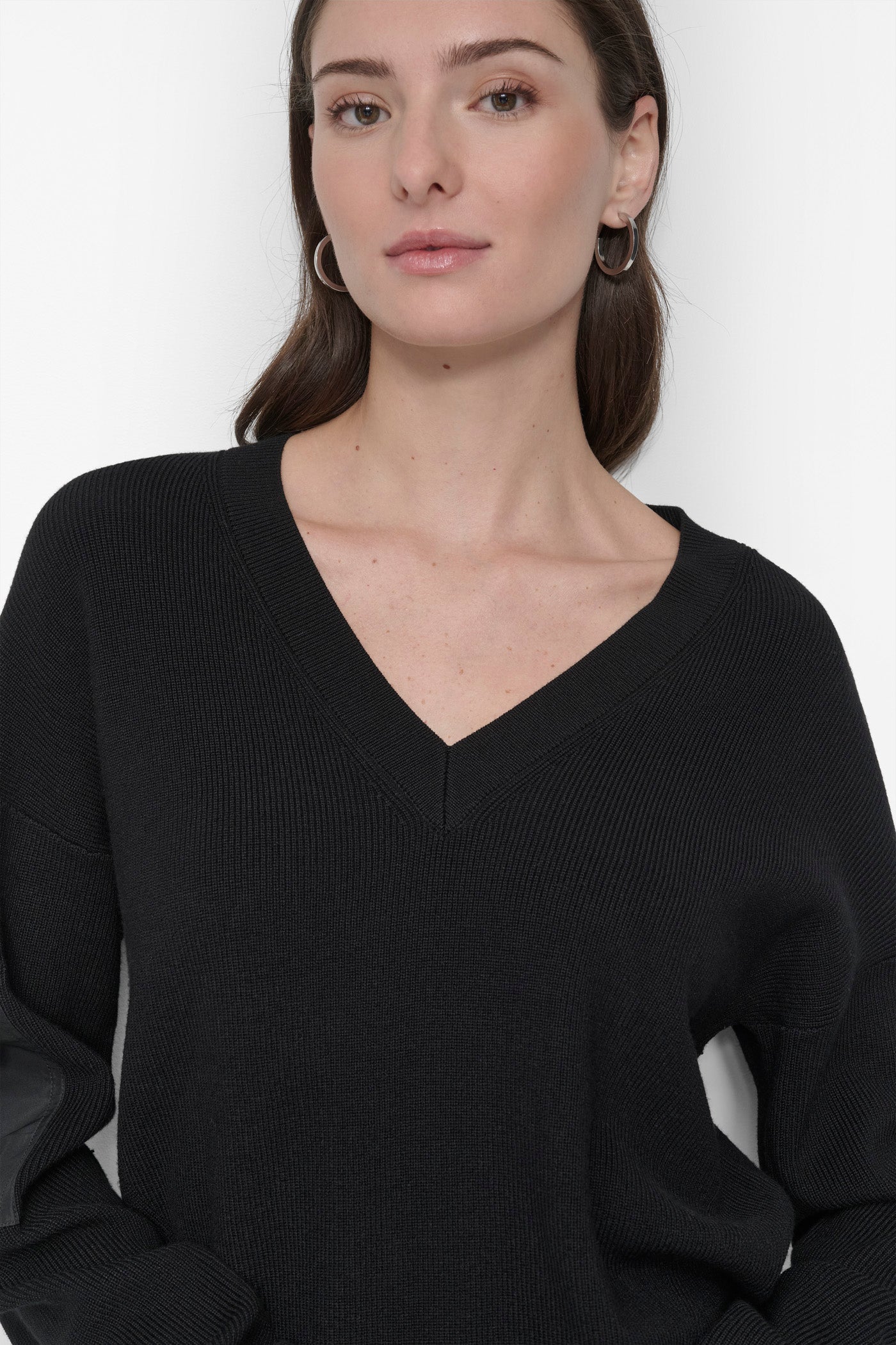 Black CARGO POCKET SLEEVE SWEATER, VIEW 2 | Clothing