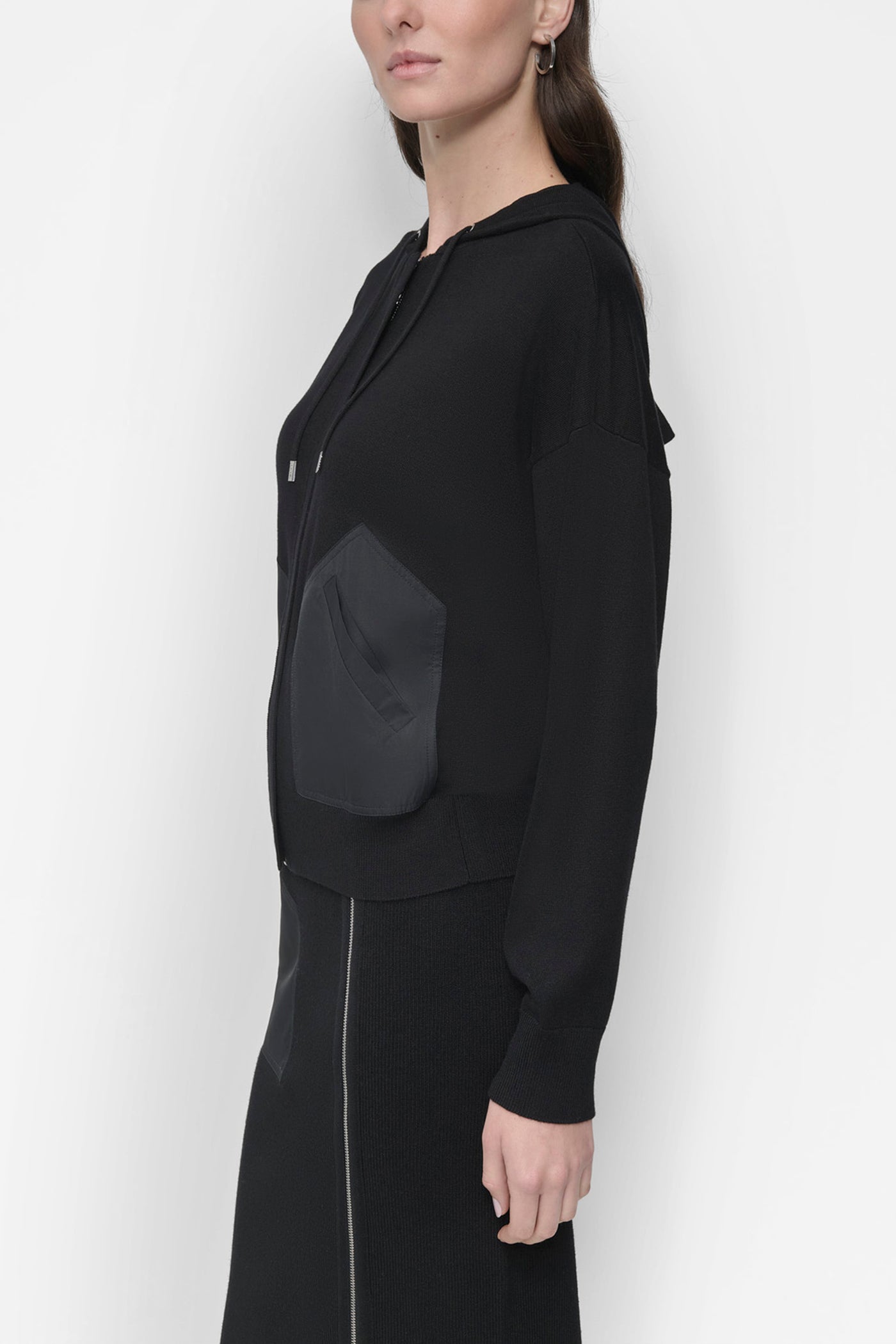 DROP SHOULDER ZIP UP HOODIE VIEW 3 | Jackets & Blazers