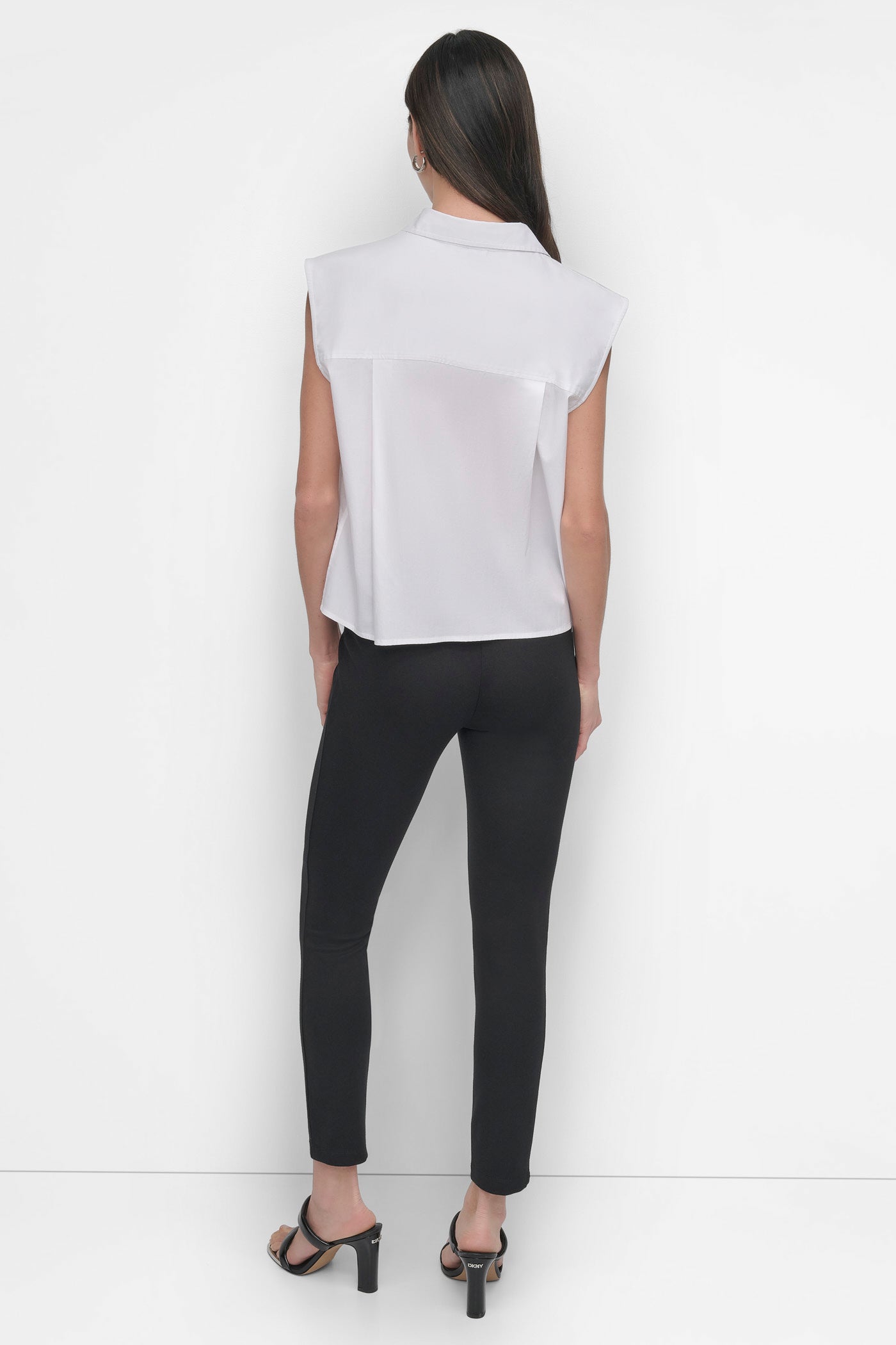 White BRODIERIE ANGLAISE SHIRT, BACK VIEW | Fall Neutrals