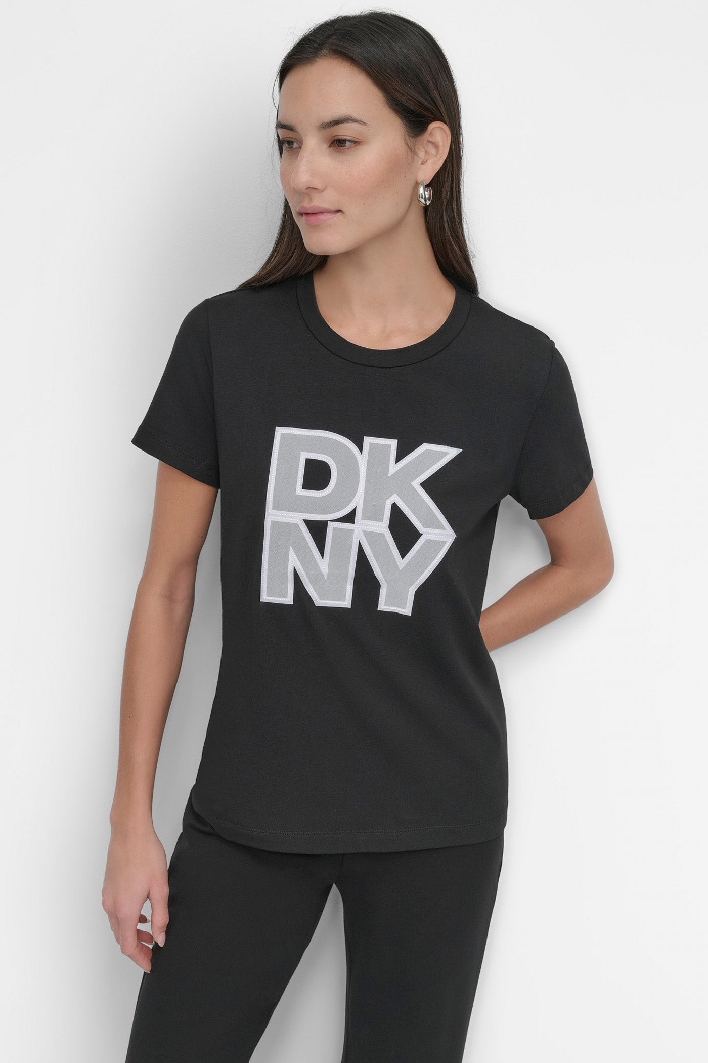 SLEEVELESS MESH OVERLAY STACK LOGO VIEW 1