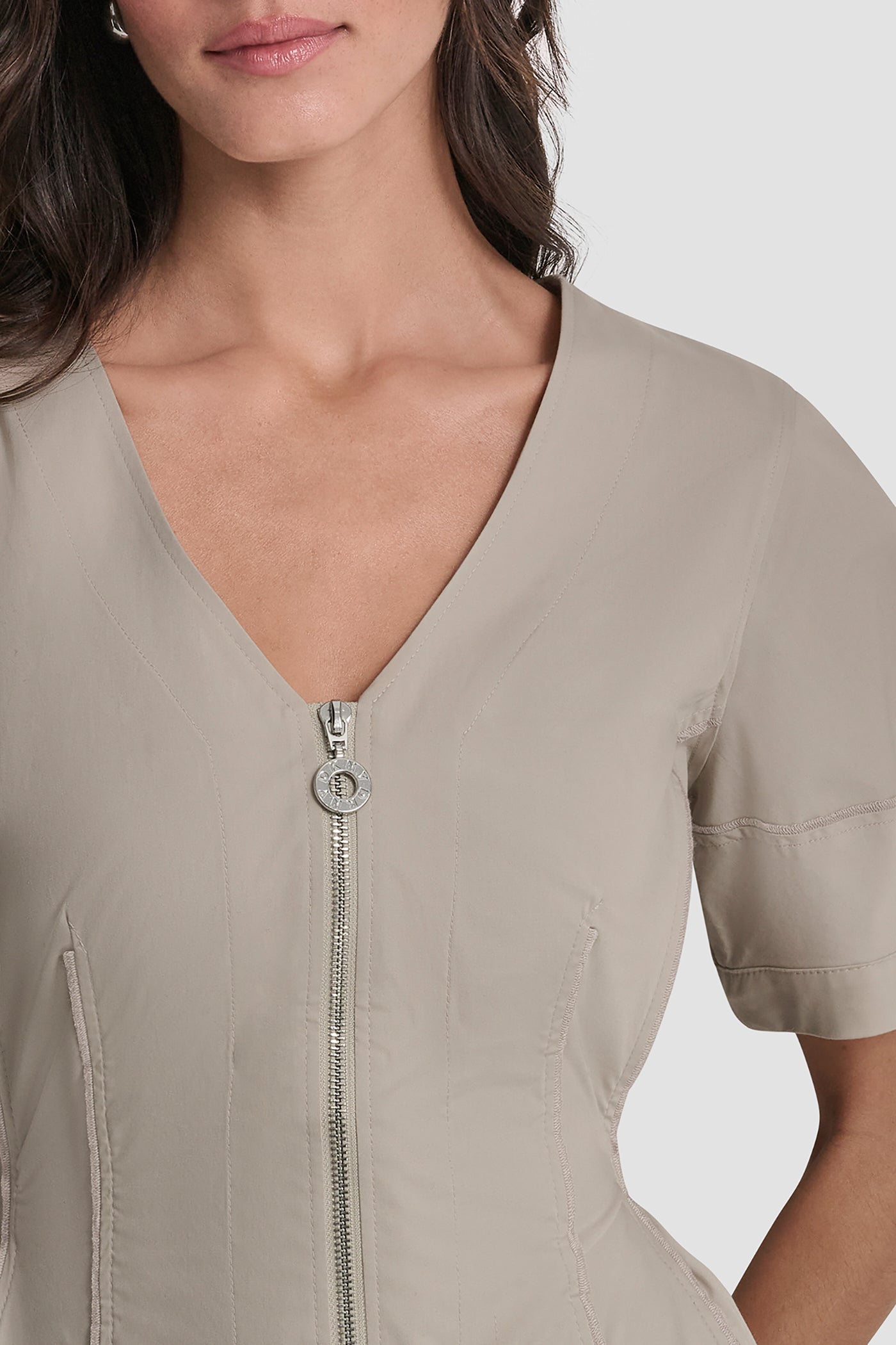 FIT AND FLARE V-NECK DRESS VIEW 5