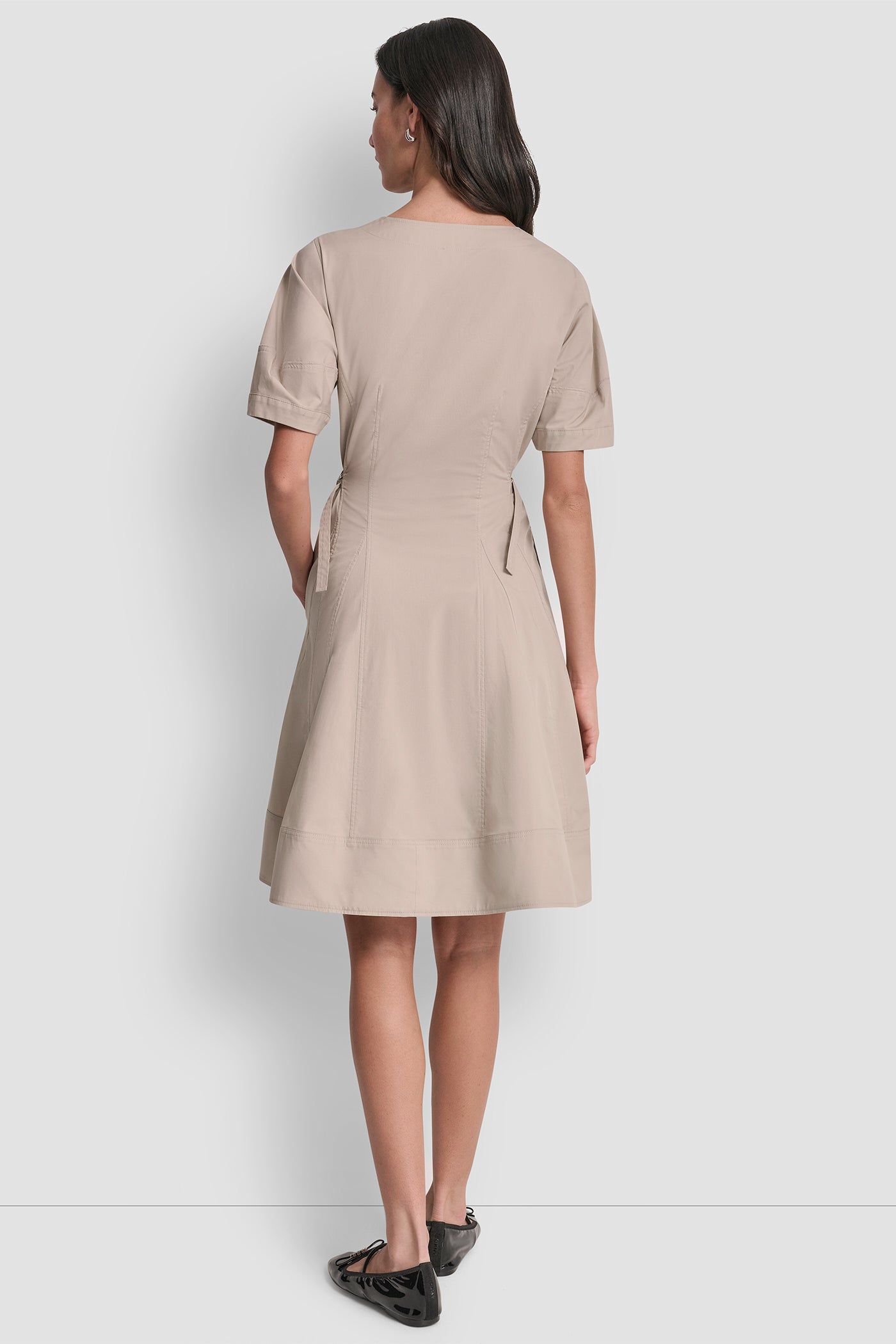 Pebble FIT AND FLARE V-NECK DRESS, VIEW 2 | Products