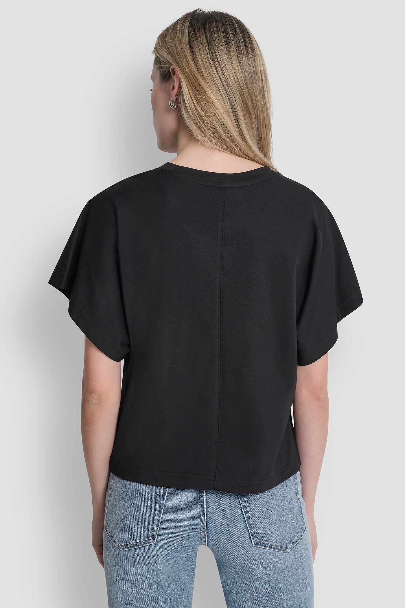 Black CRYSTAL LOGO TEE, BACK VIEW | Clothing