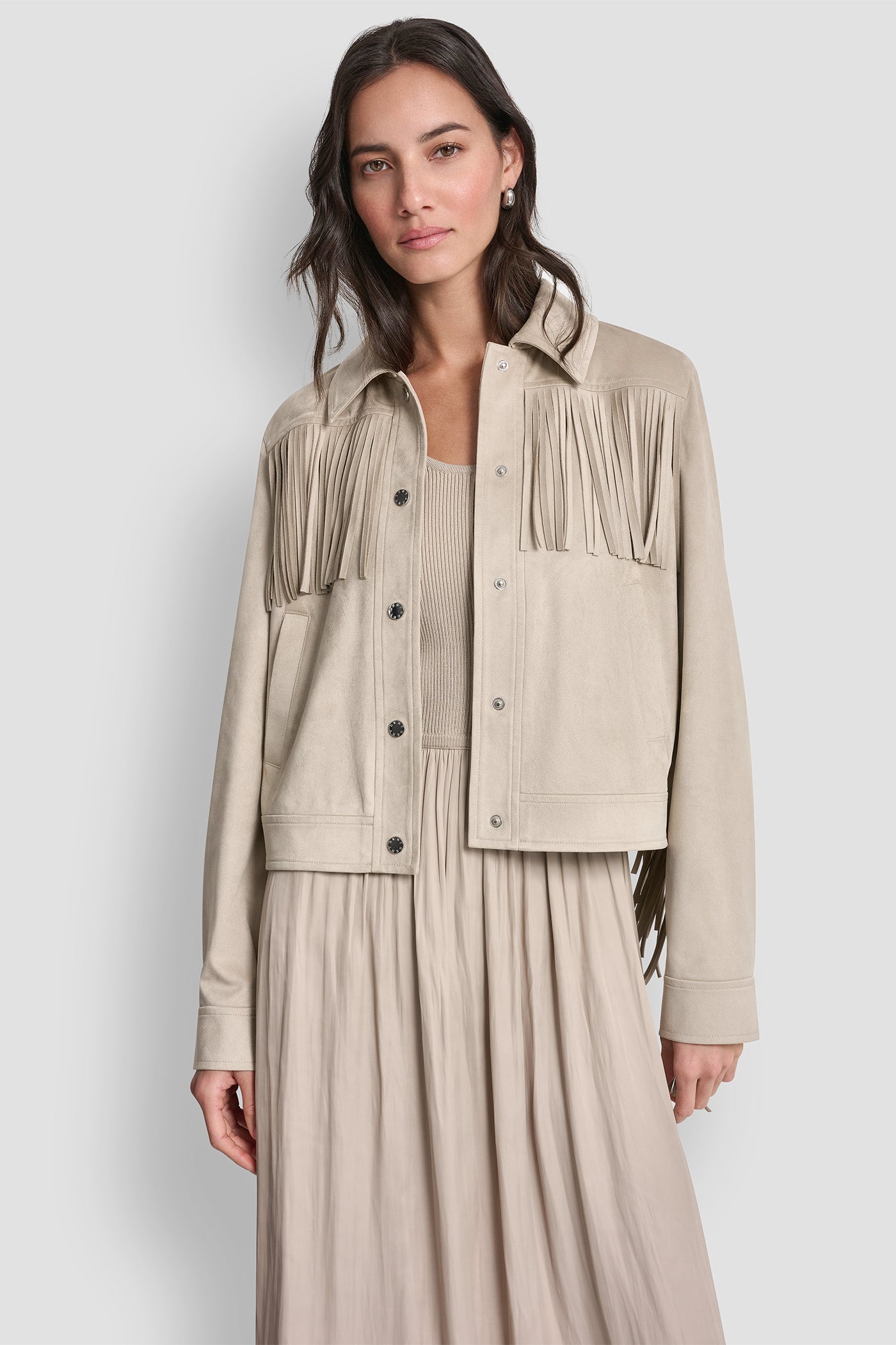 Pebble FRINGE SUEDE JACKET, VIEW 2 | Clothing