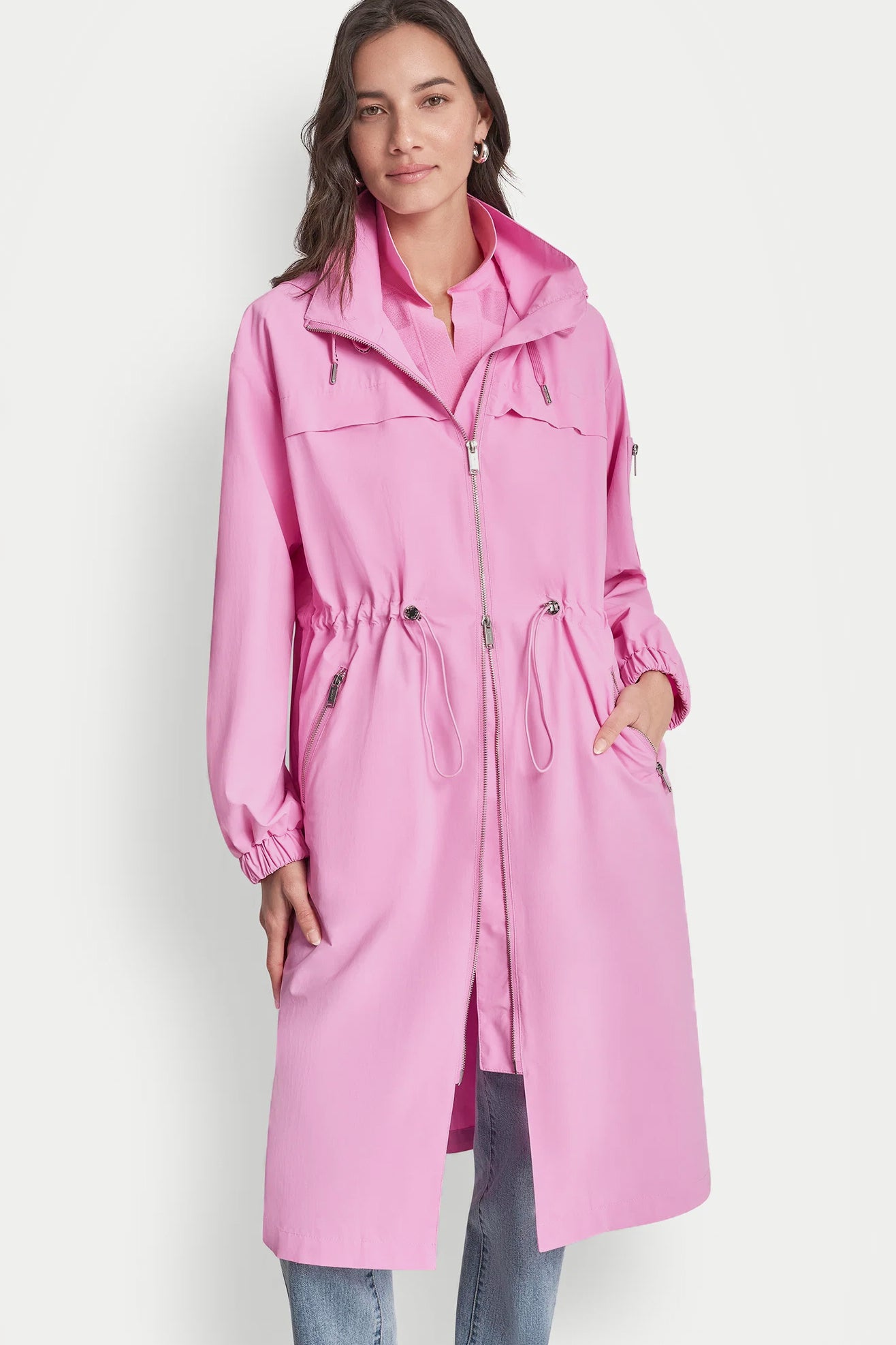 Bright Peony 1989 LOGO HOODED LOGO ANORAK, VIEW 2 | WOMENS COATS & JACKETS